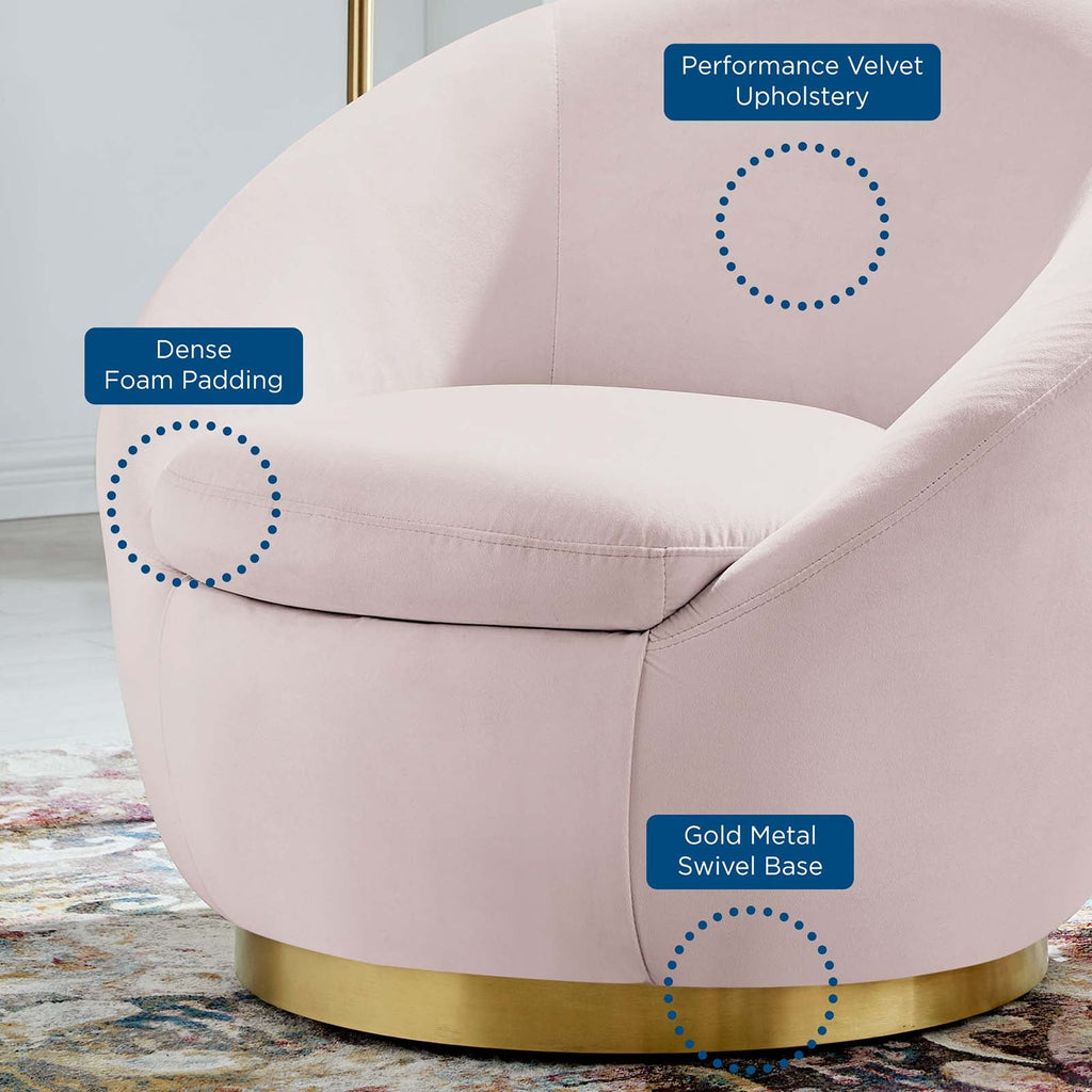 Buttercup Performance Velvet Swivel Chair by Modway