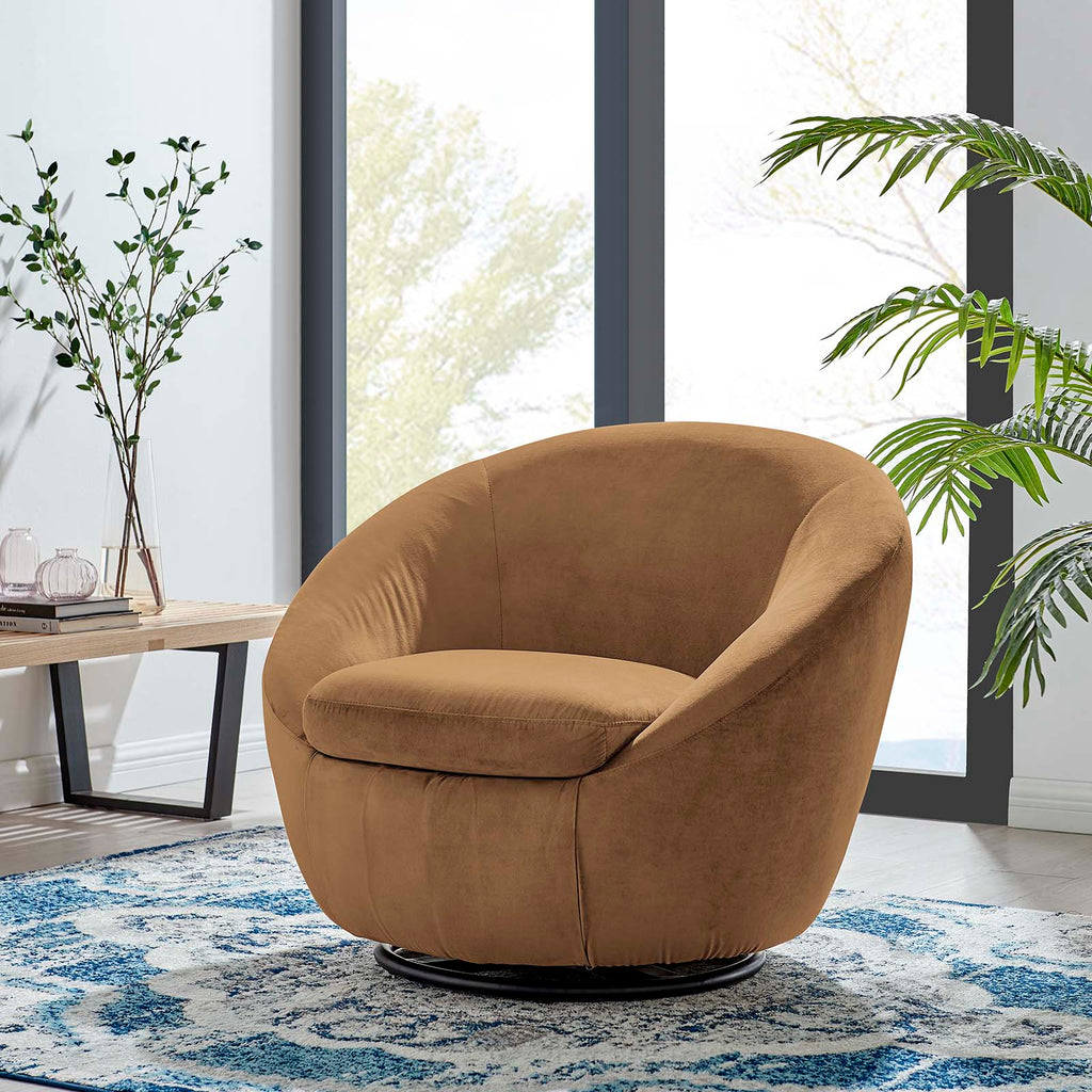 Buttercup Performance Velvet Swivel Chair by Modway
