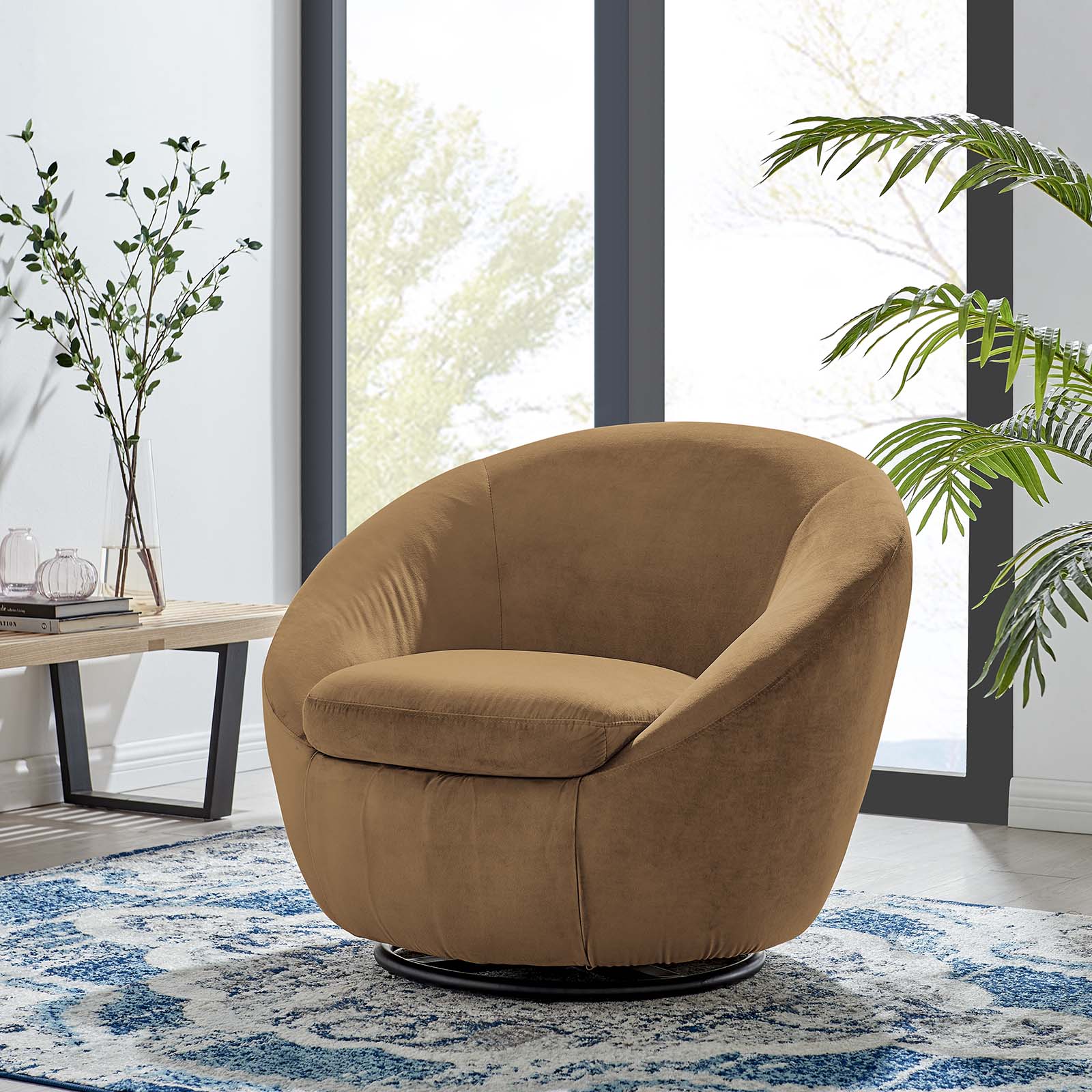 Buttercup Performance Velvet Swivel Chair by Modway