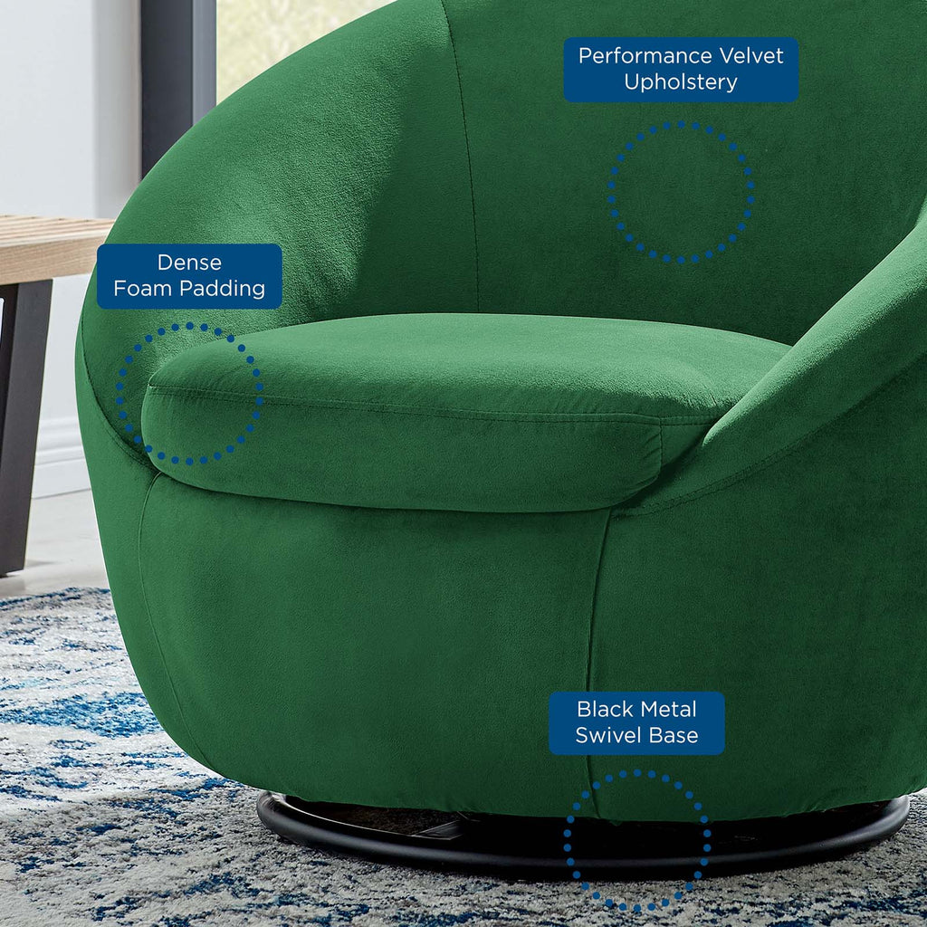 Buttercup Performance Velvet Swivel Chair by Modway