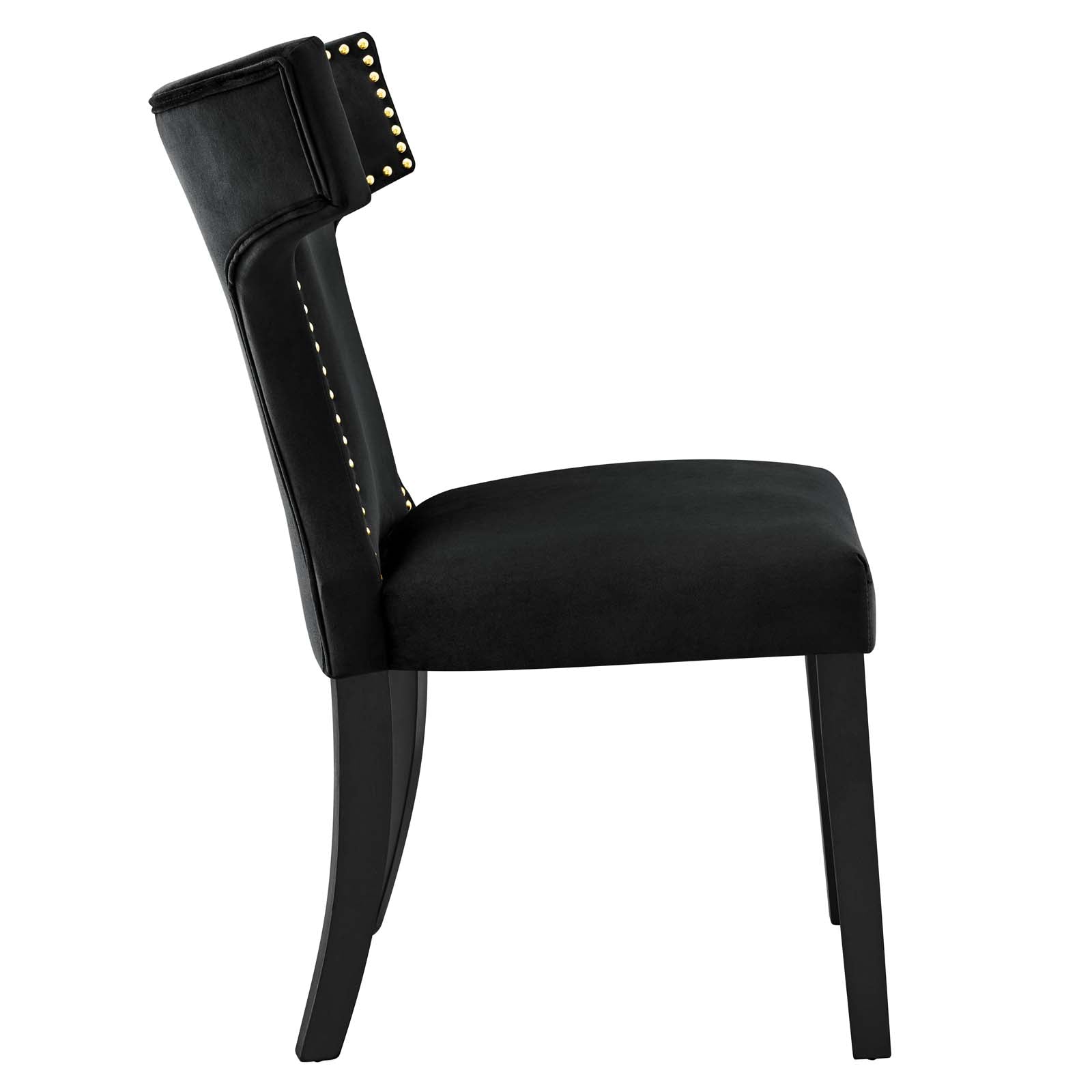 Curve Performance Velvet Dining Chairs Set of 2 by Modway