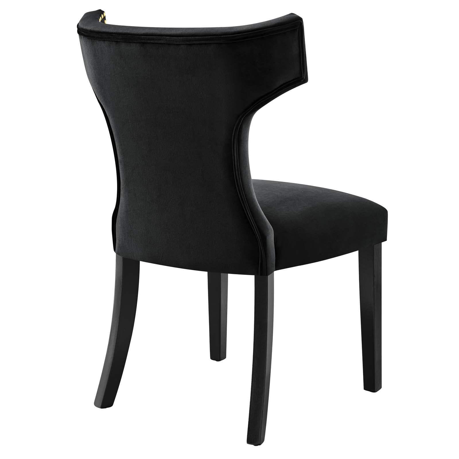 Curve Performance Velvet Dining Chairs Set of 2 by Modway