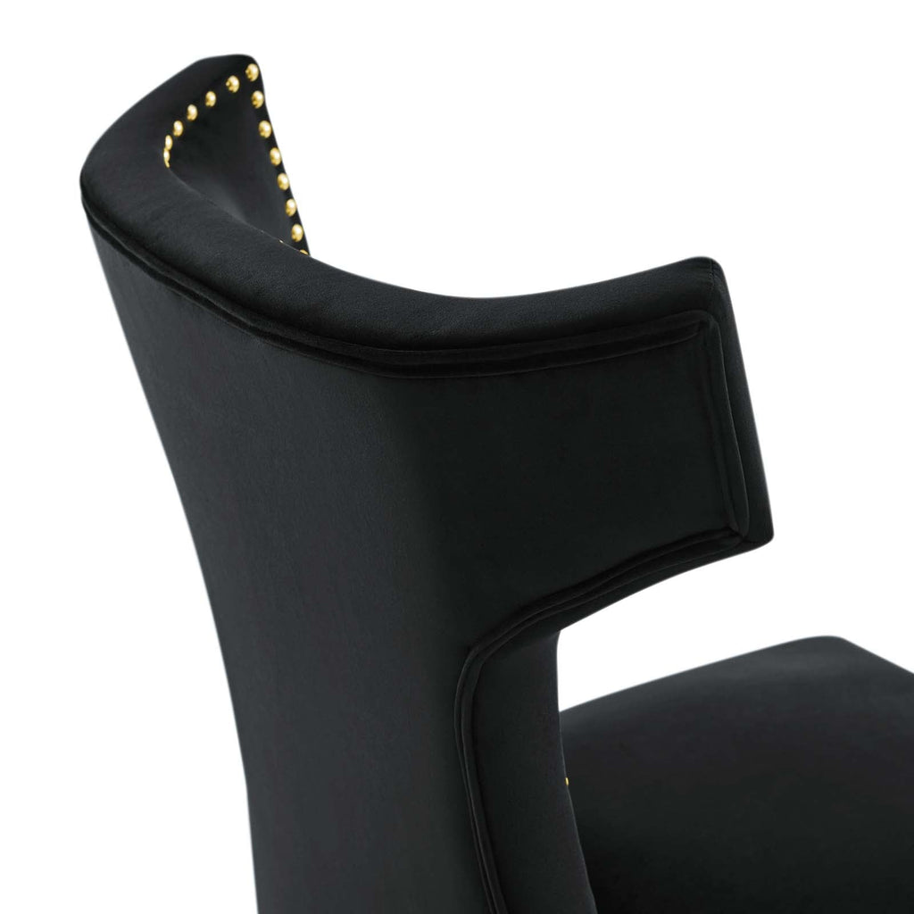 Curve Performance Velvet Dining Chairs Set of 2 by Modway