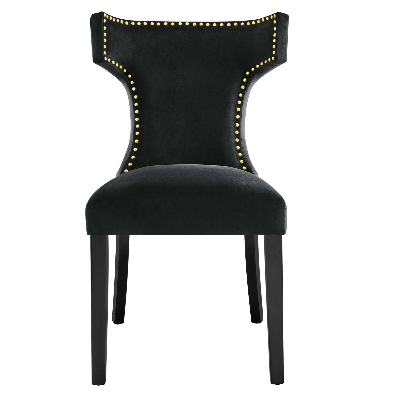 Curve Performance Velvet Dining Chairs Set of 2 by Modway