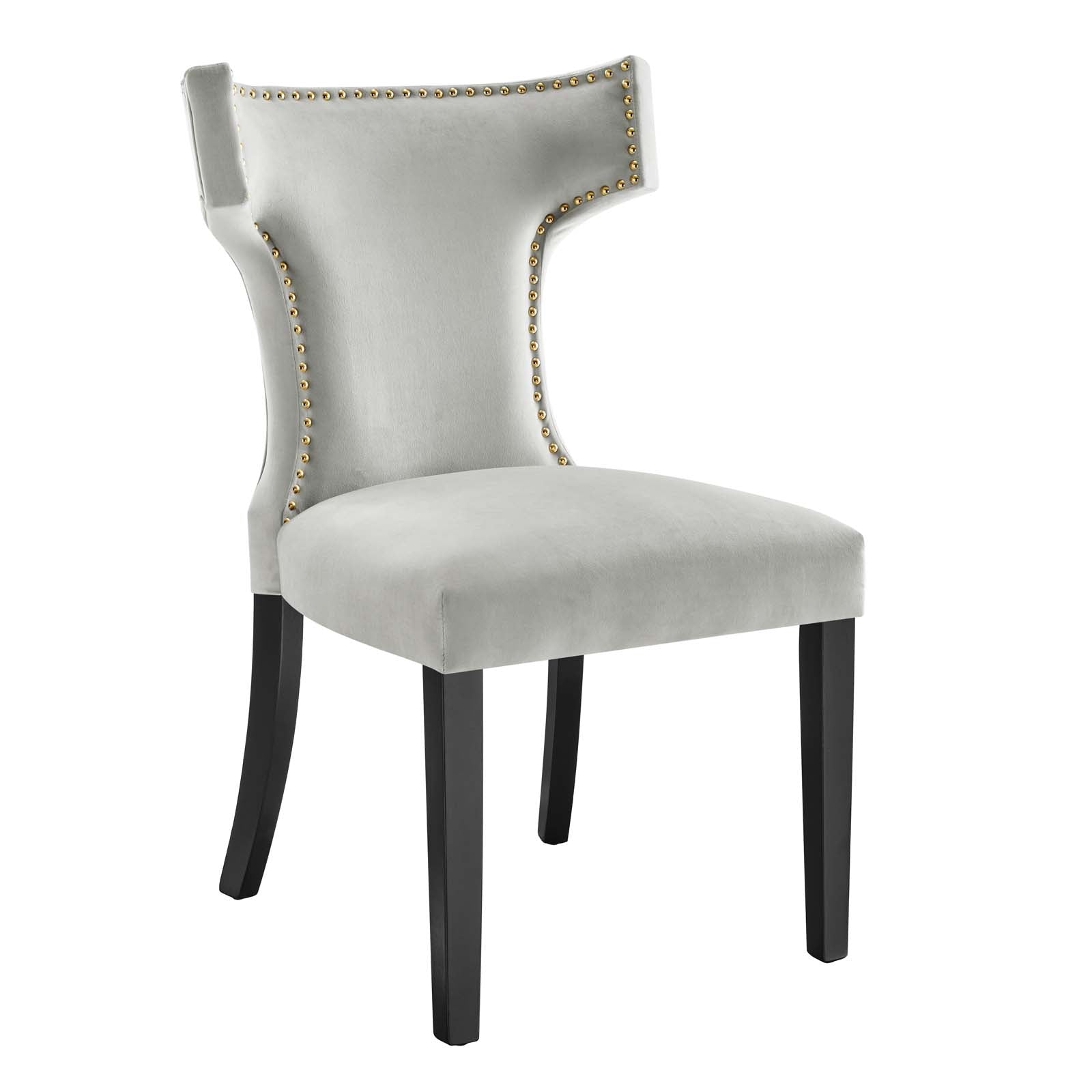 Curve Performance Velvet Dining Chairs Set of 2 by Modway