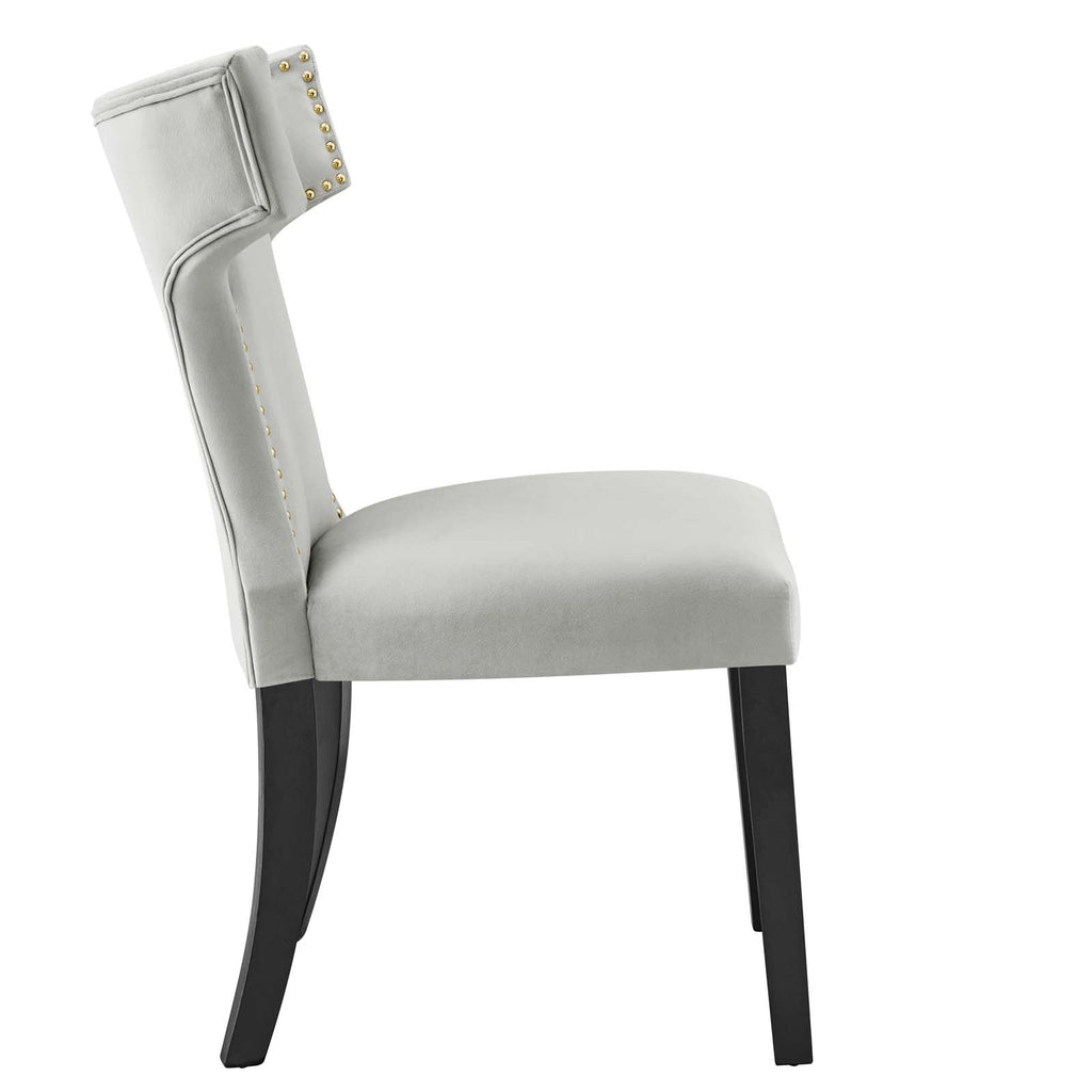 Curve Performance Velvet Dining Chairs Set of 2 by Modway