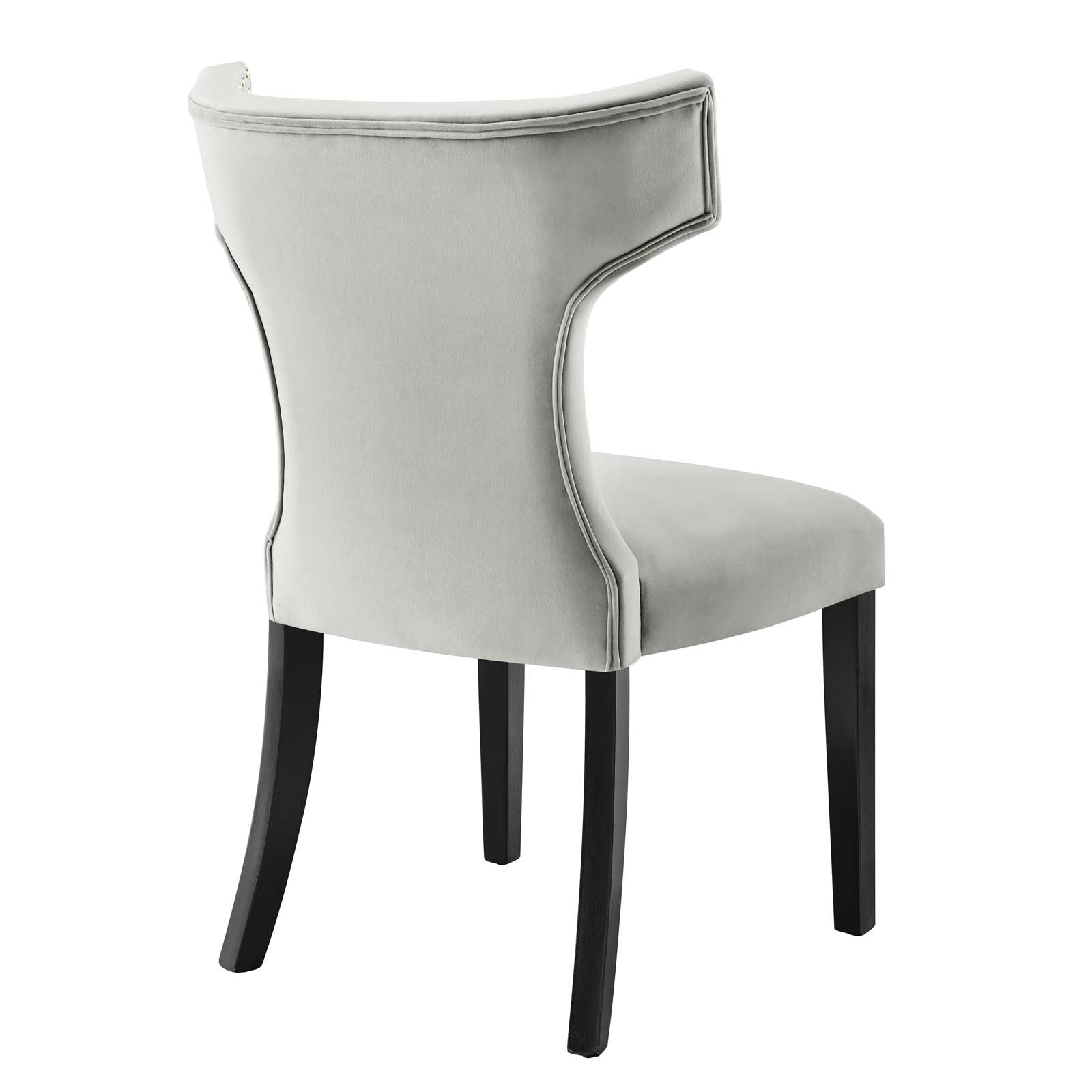 Curve Performance Velvet Dining Chairs Set of 2 by Modway
