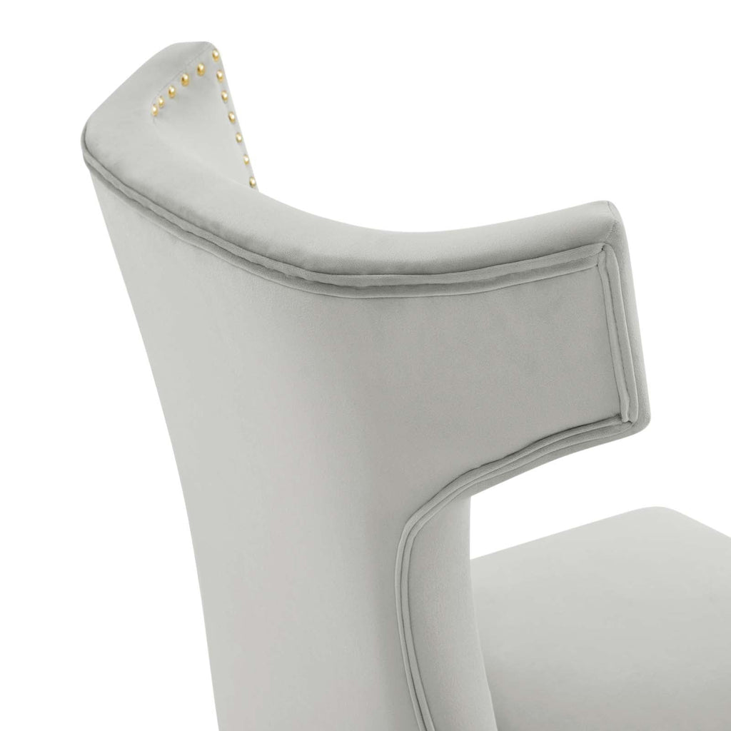 Curve Performance Velvet Dining Chairs Set of 2 by Modway