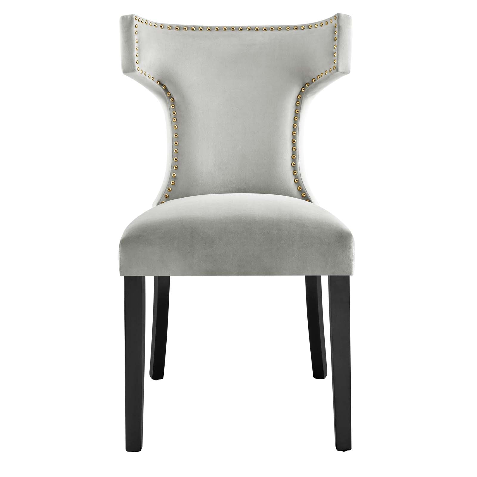 Curve Performance Velvet Dining Chairs Set of 2 by Modway