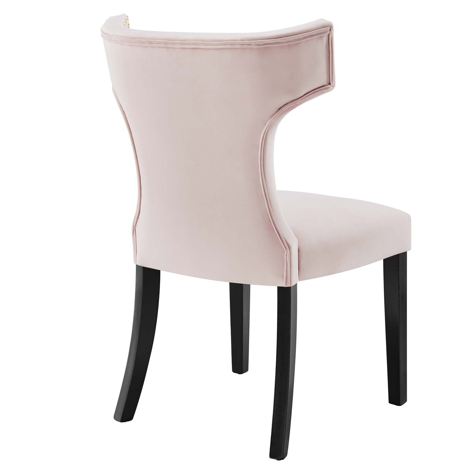 Curve Performance Velvet Dining Chairs Set of 2 by Modway