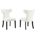 Curve Performance Velvet Dining Chairs Set of 2 by Modway