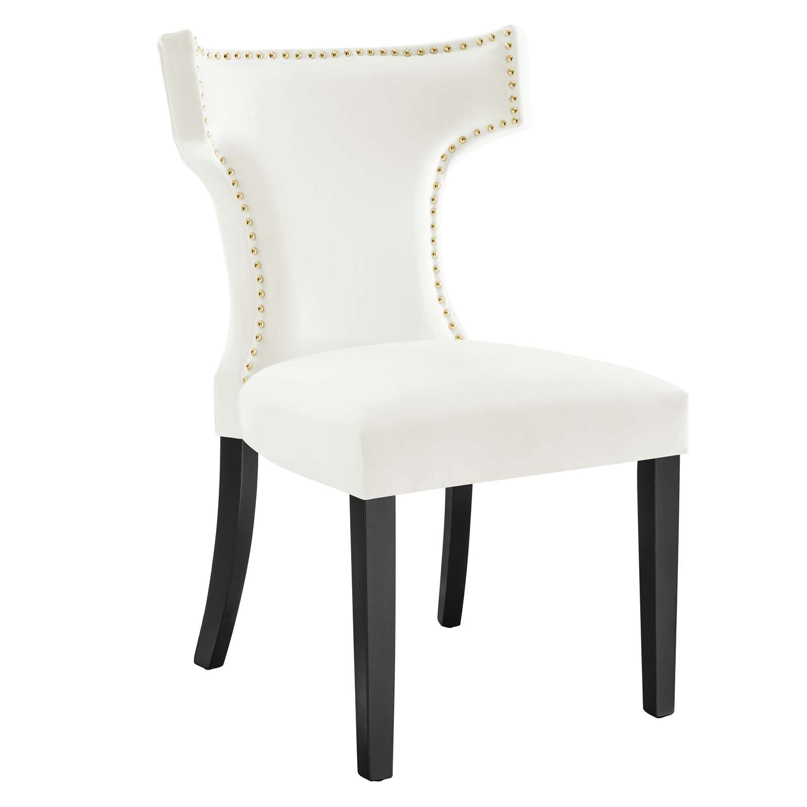 Curve Performance Velvet Dining Chairs Set of 2 by Modway