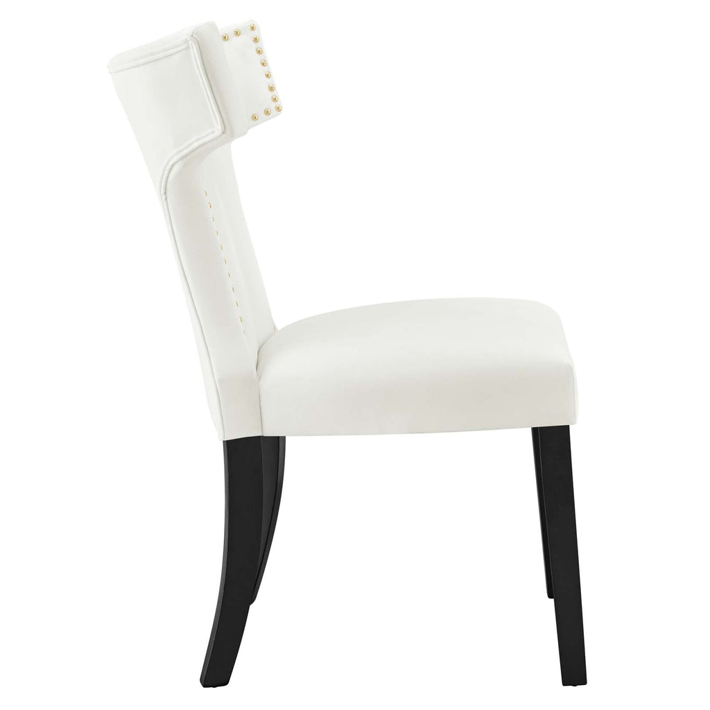 Curve Performance Velvet Dining Chairs Set of 2 by Modway