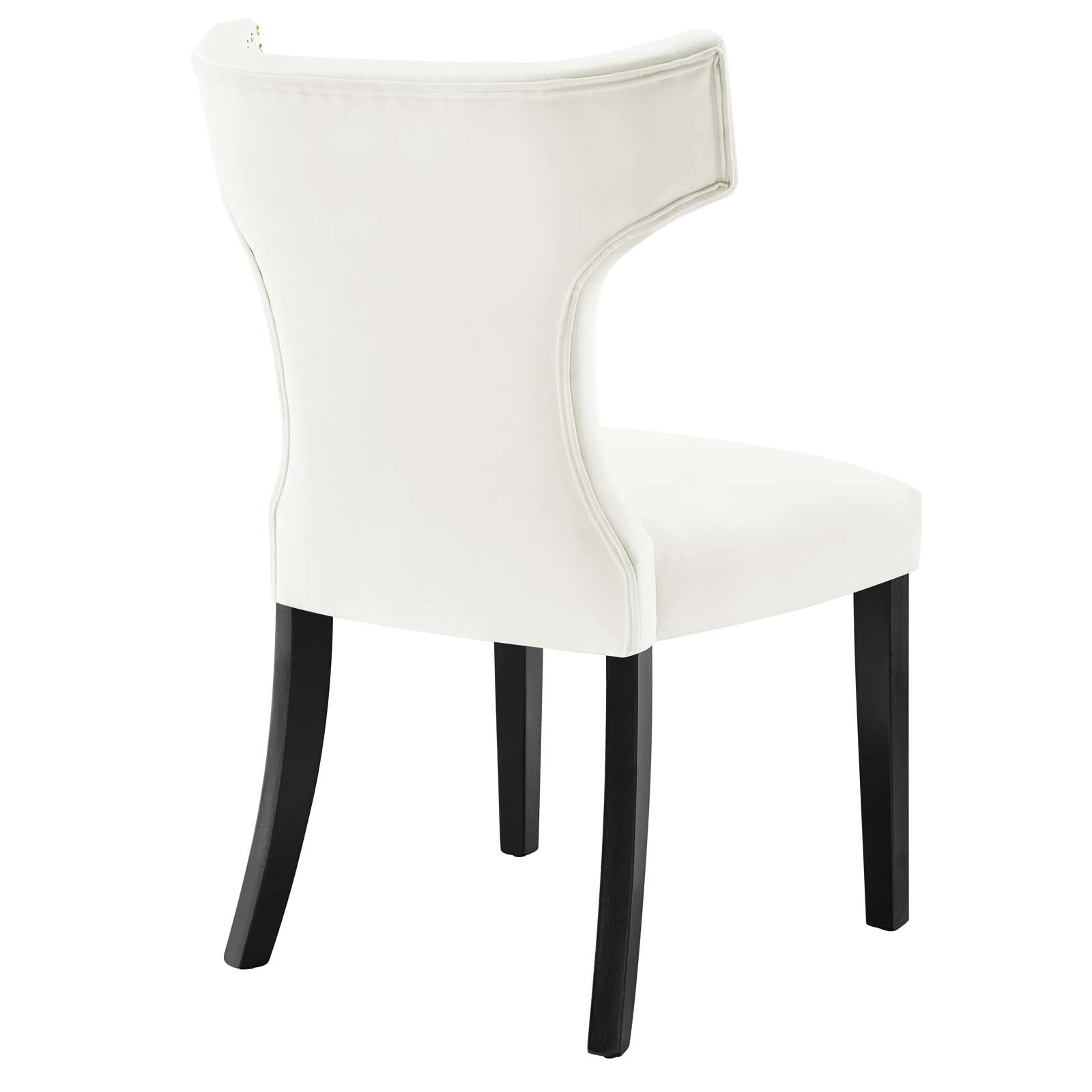 Curve Performance Velvet Dining Chairs Set of 2 by Modway