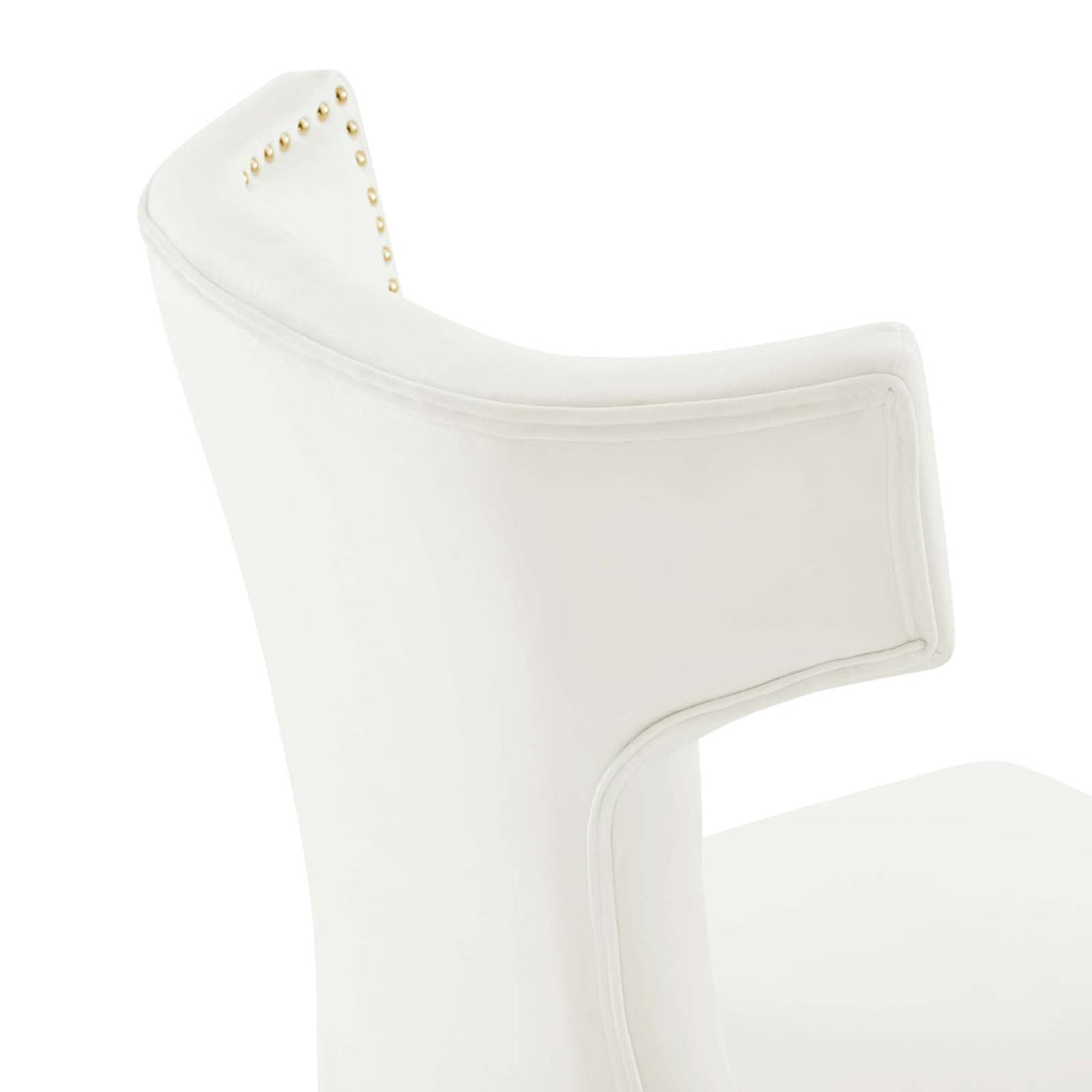 Curve Performance Velvet Dining Chairs Set of 2 by Modway