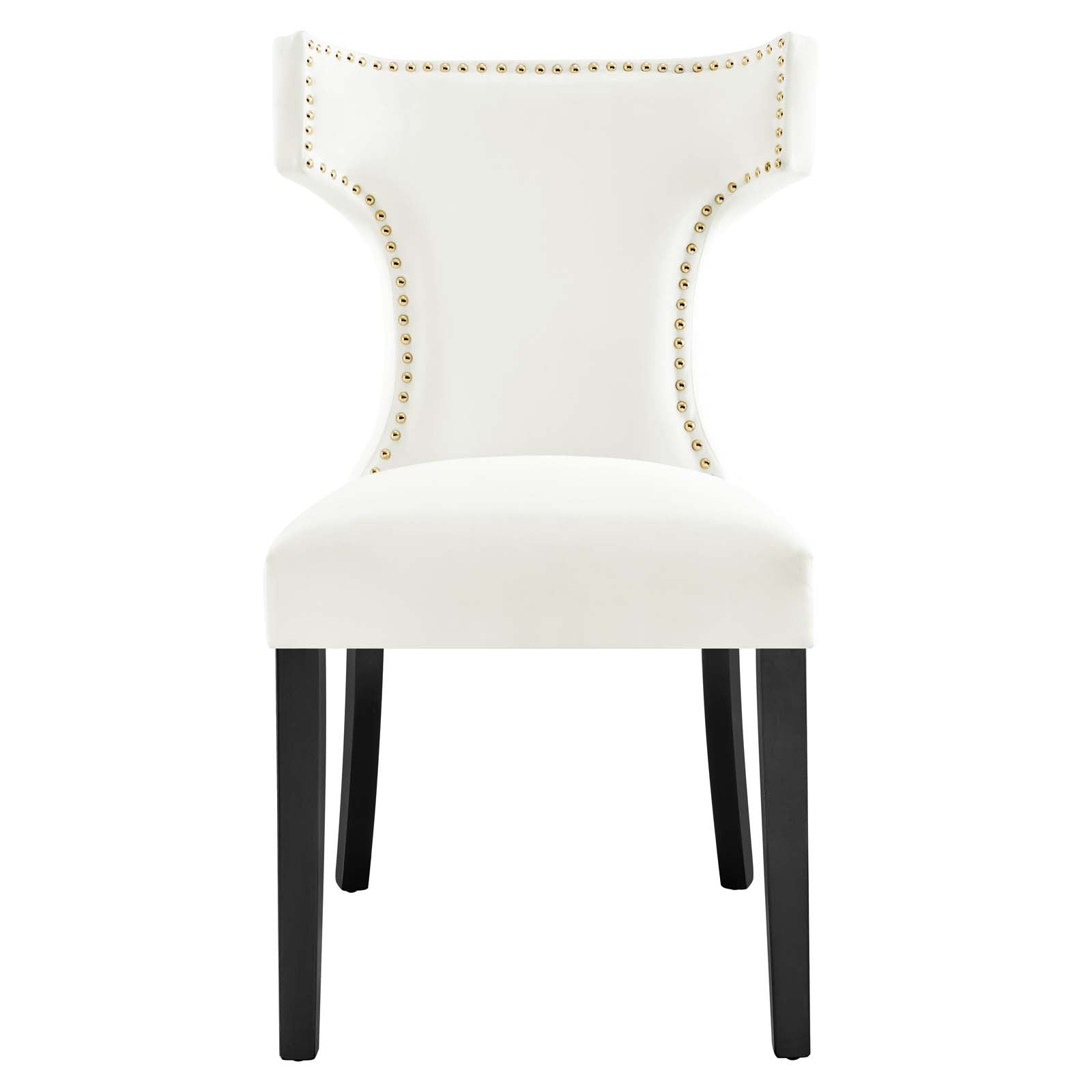 Curve Performance Velvet Dining Chairs Set of 2 by Modway