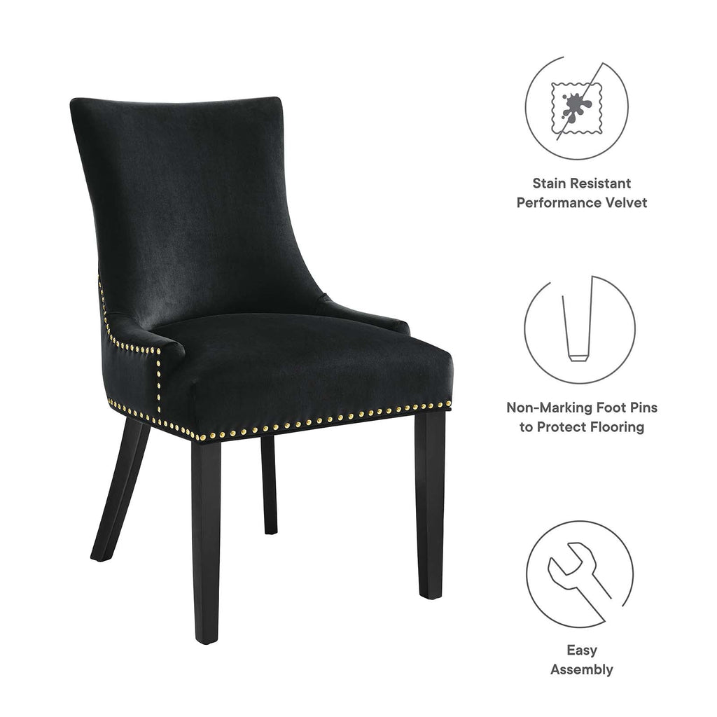 Marquis Performance Velvet Dining Chairs Set of 2 by Modway