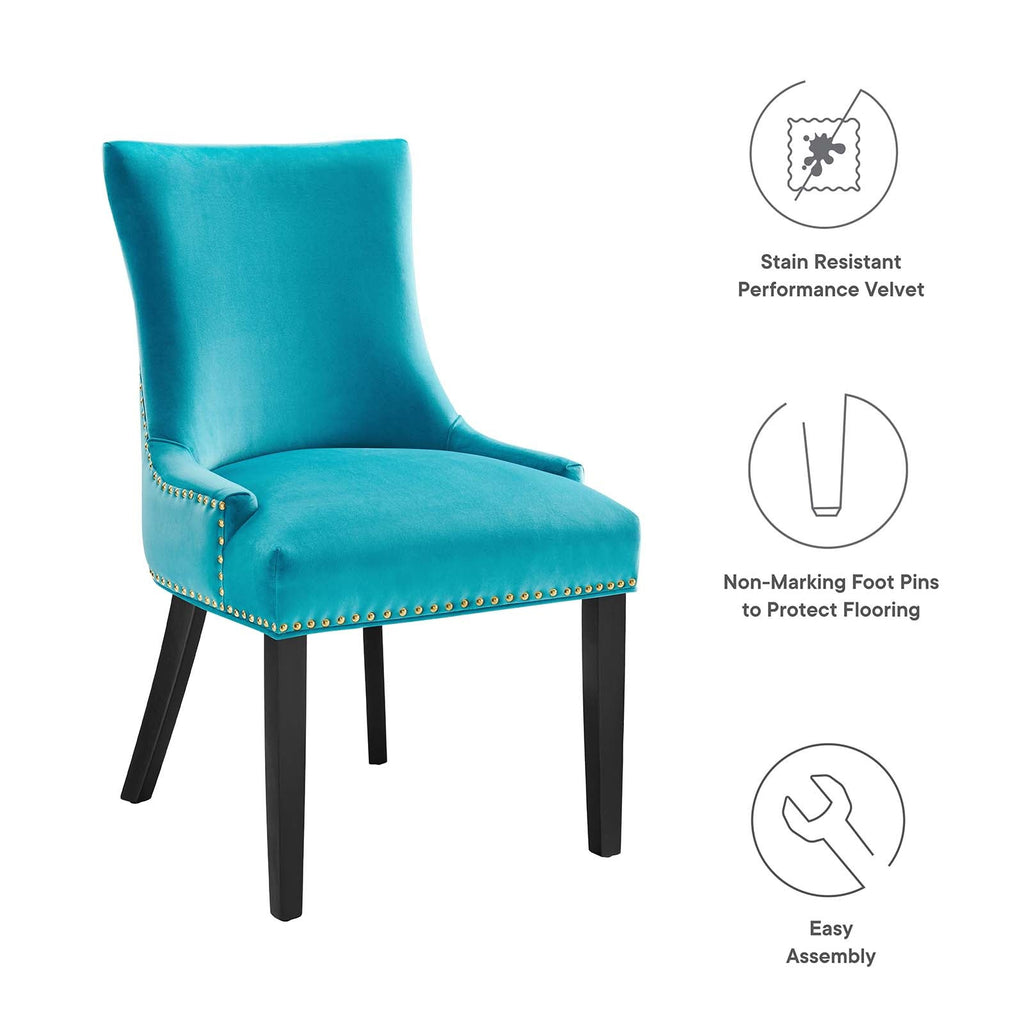 Marquis Performance Velvet Dining Chairs Set of 2 by Modway