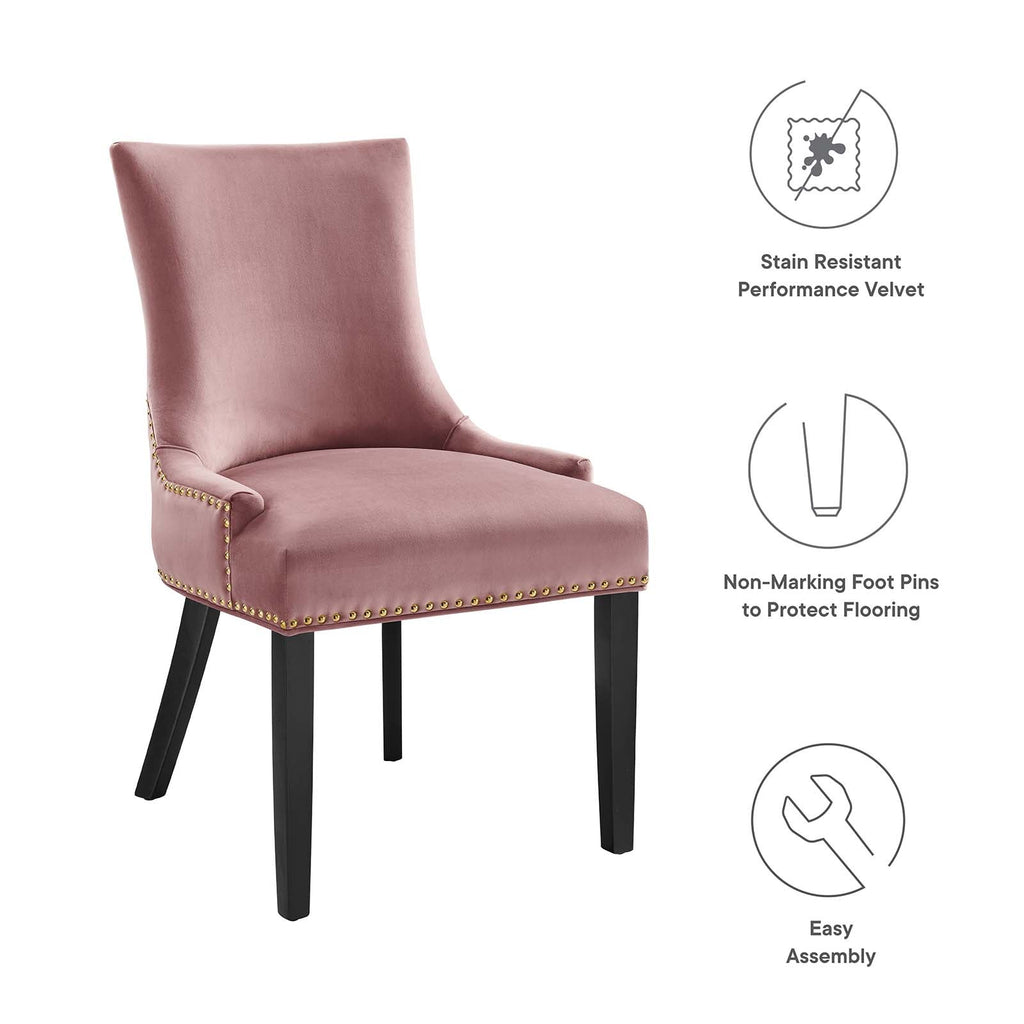 Marquis Performance Velvet Dining Chairs Set of 2 by Modway