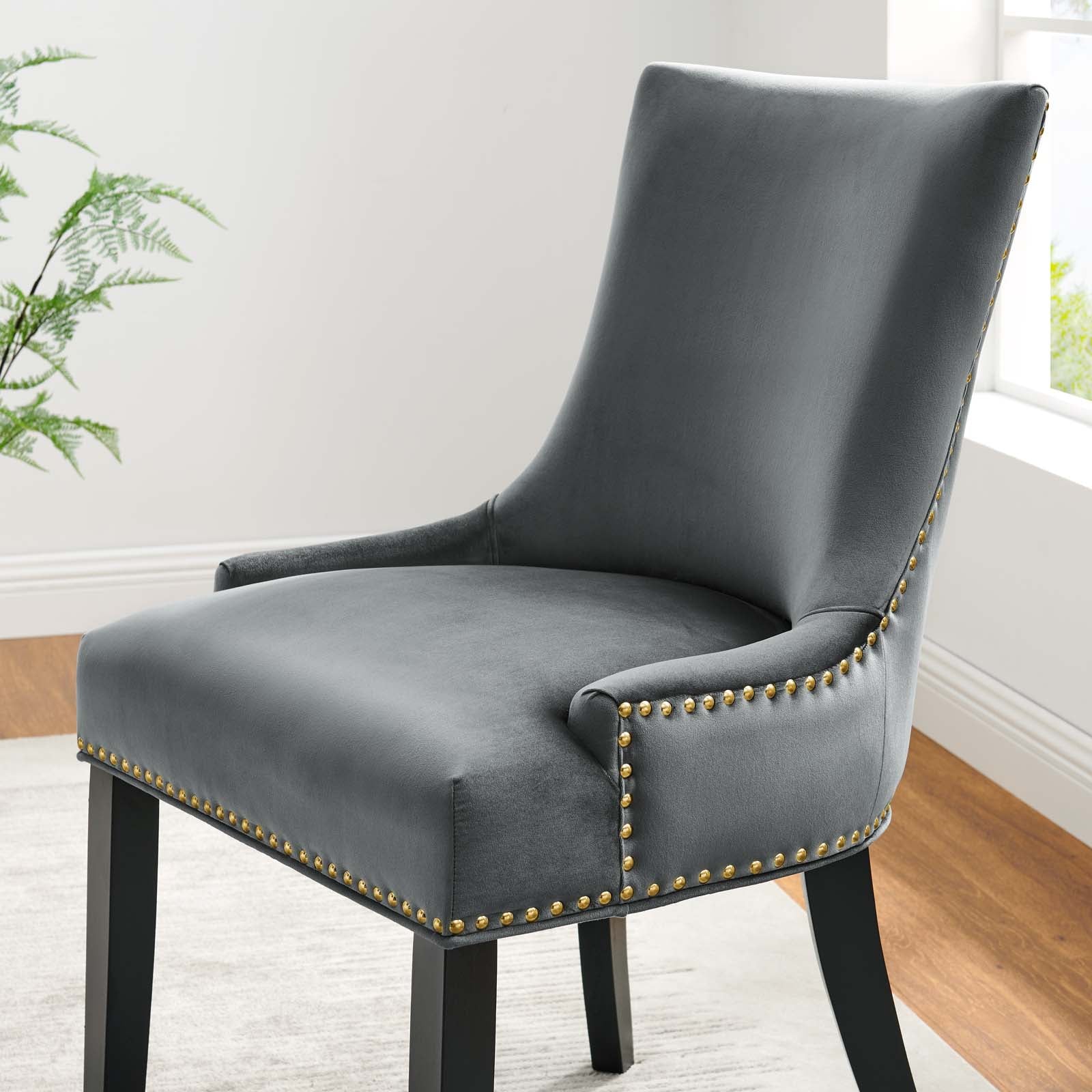 Marquis Performance Velvet Dining Chairs Set of 2 by Modway