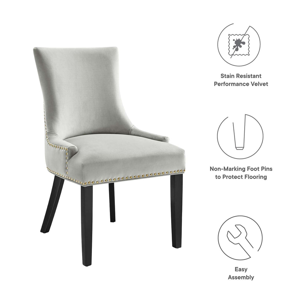 Marquis Performance Velvet Dining Chairs Set of 2 by Modway