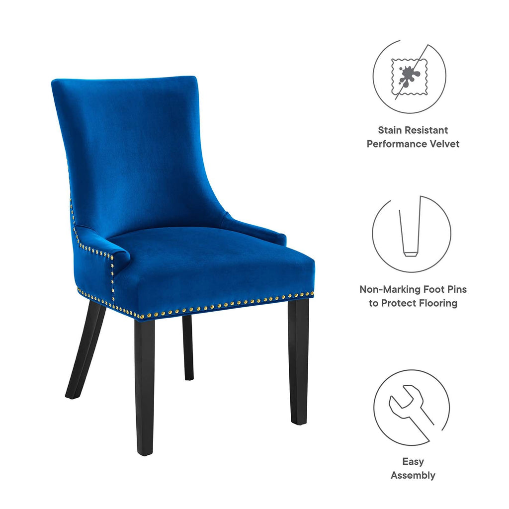 Marquis Performance Velvet Dining Chairs Set of 2 by Modway