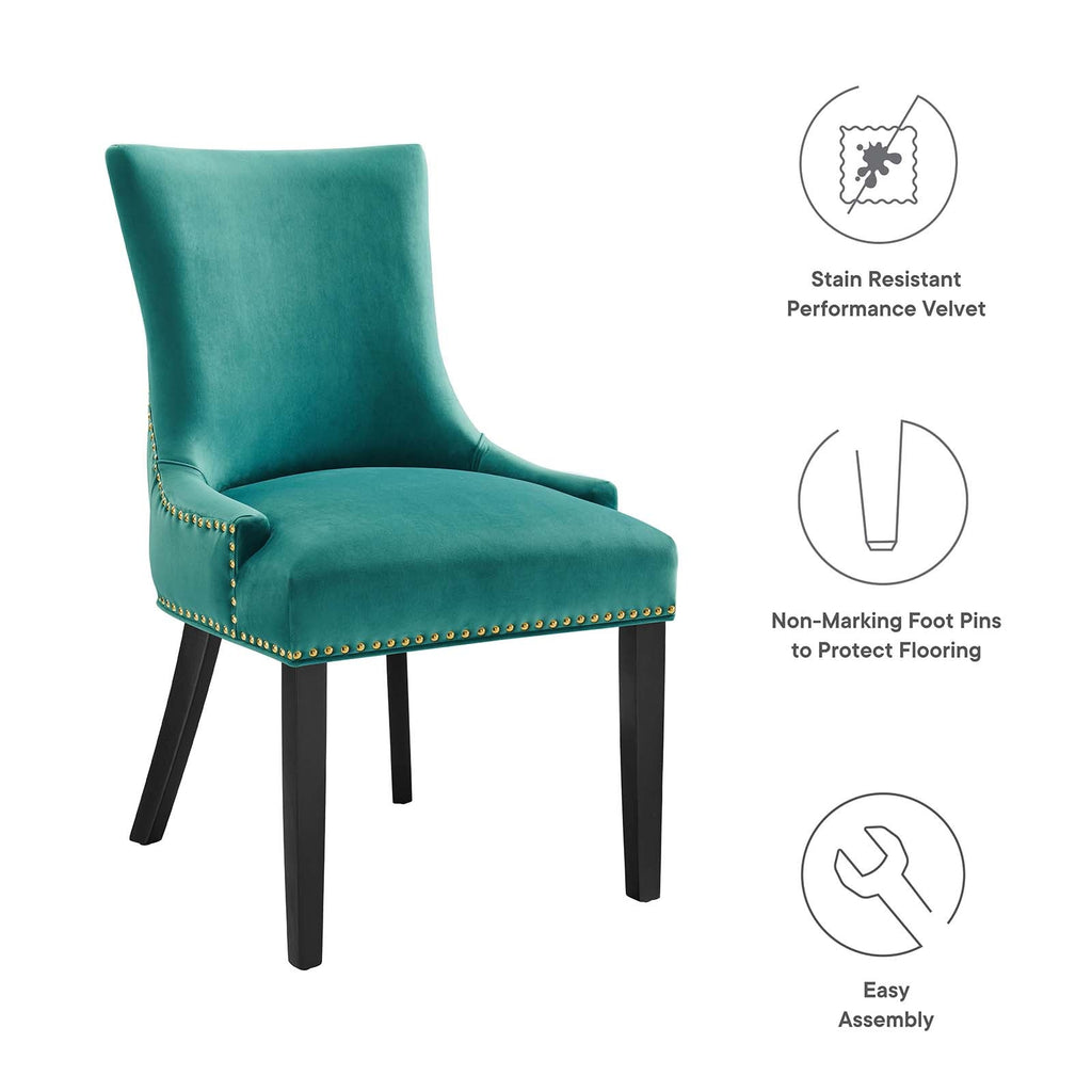 Marquis Performance Velvet Dining Chairs Set of 2 by Modway