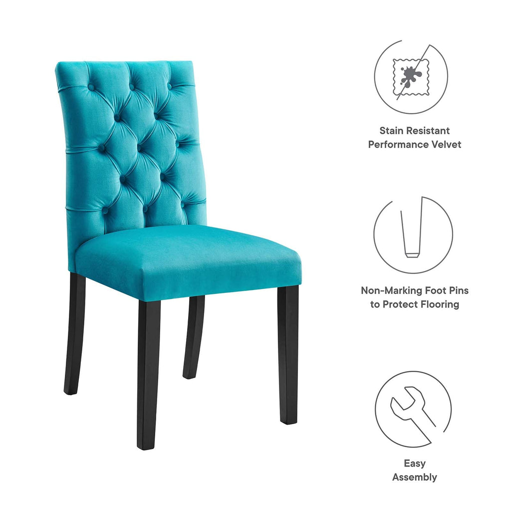 Duchess Performance Velvet Dining Chairs Set of 2 by Modway