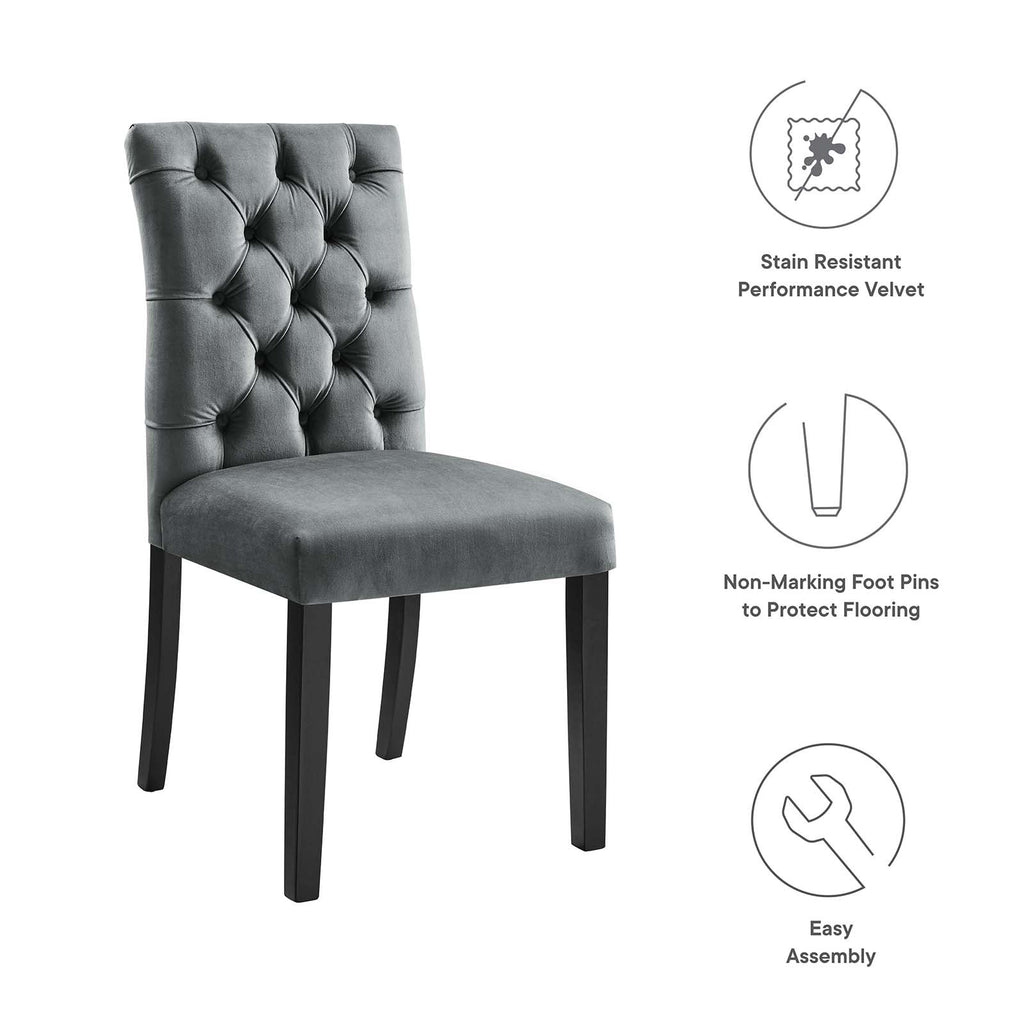 Duchess Performance Velvet Dining Chairs Set of 2 by Modway