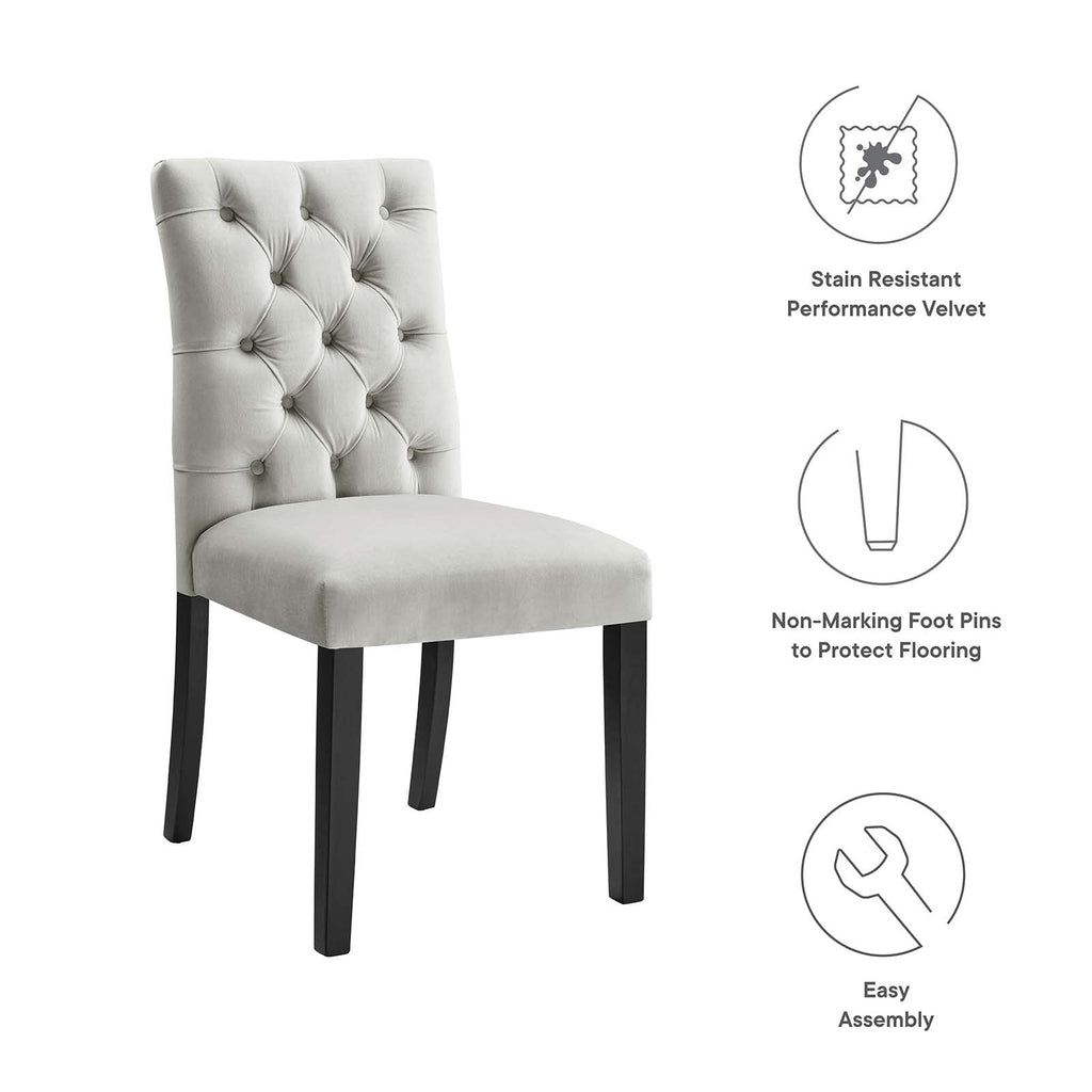 Duchess Performance Velvet Dining Chairs Set of 2 by Modway