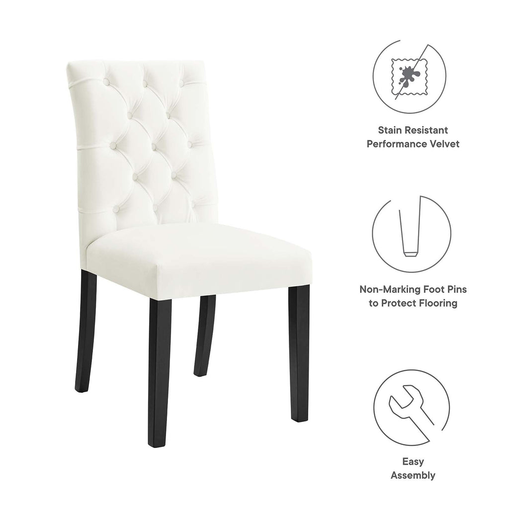 Duchess Performance Velvet Dining Chairs Set of 2 by Modway