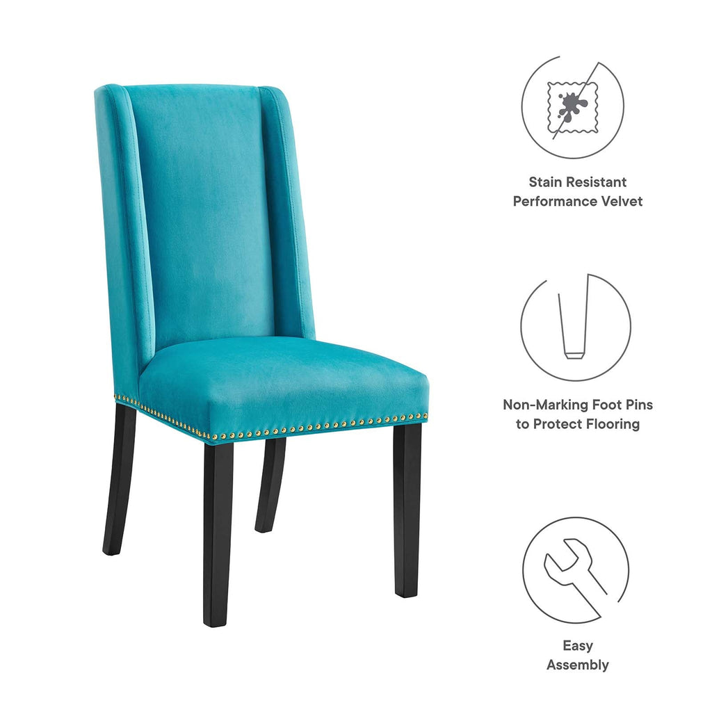 Baron Performance Velvet Dining Chairs Set of 2 by Modway