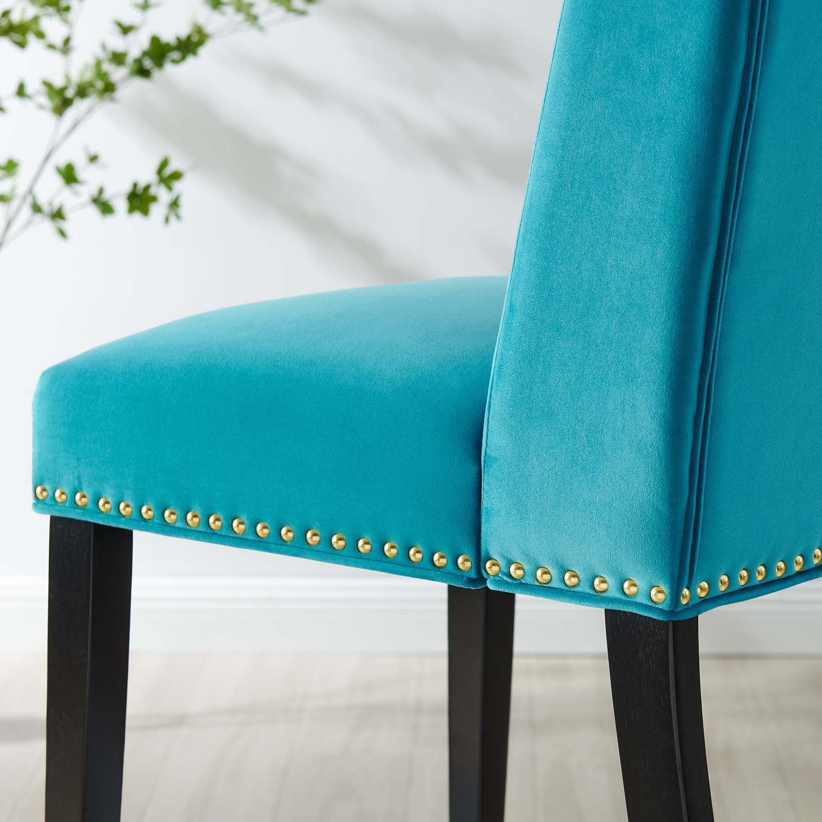 Baron Performance Velvet Dining Chairs Set of 2 by Modway