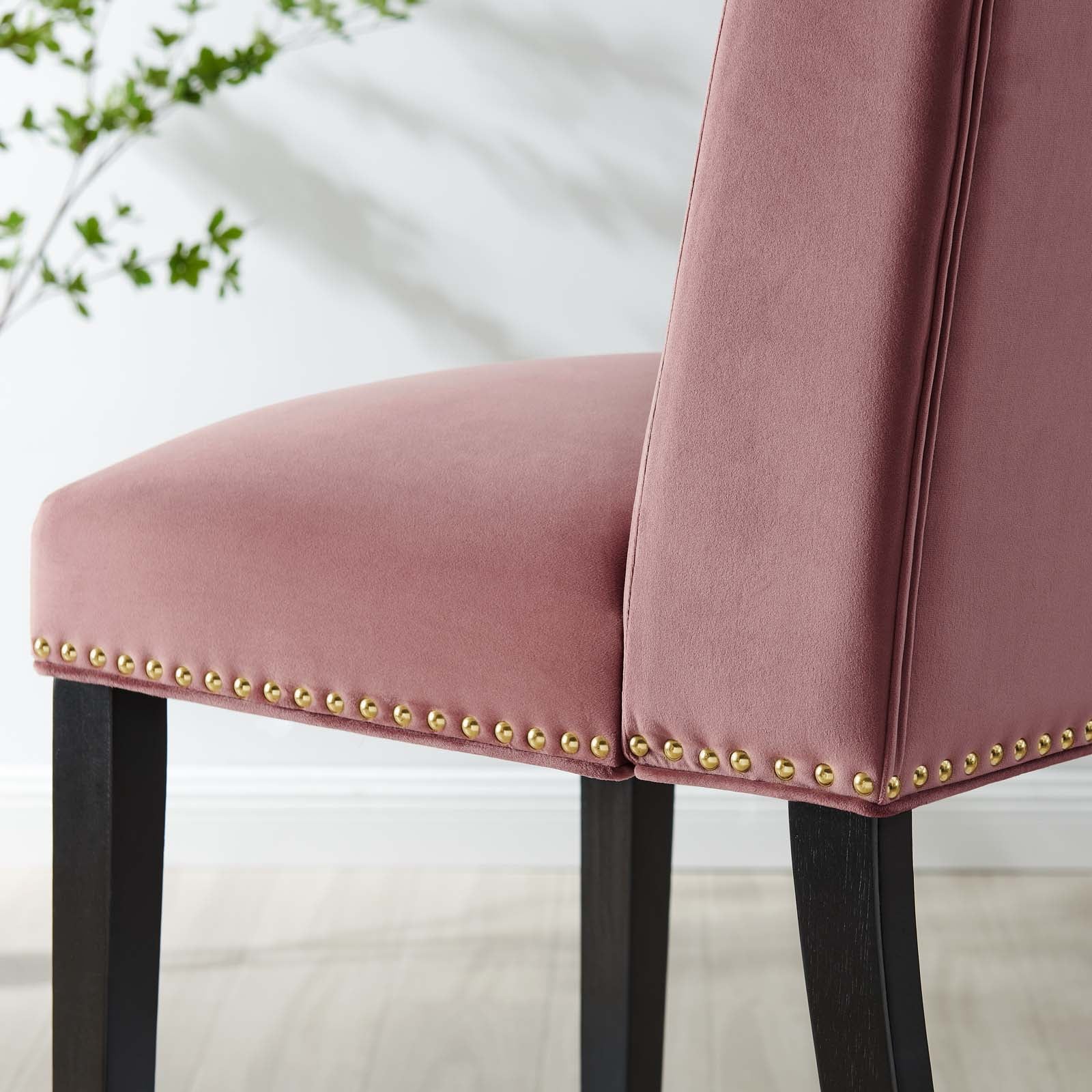 Baron Performance Velvet Dining Chairs Set of 2 by Modway