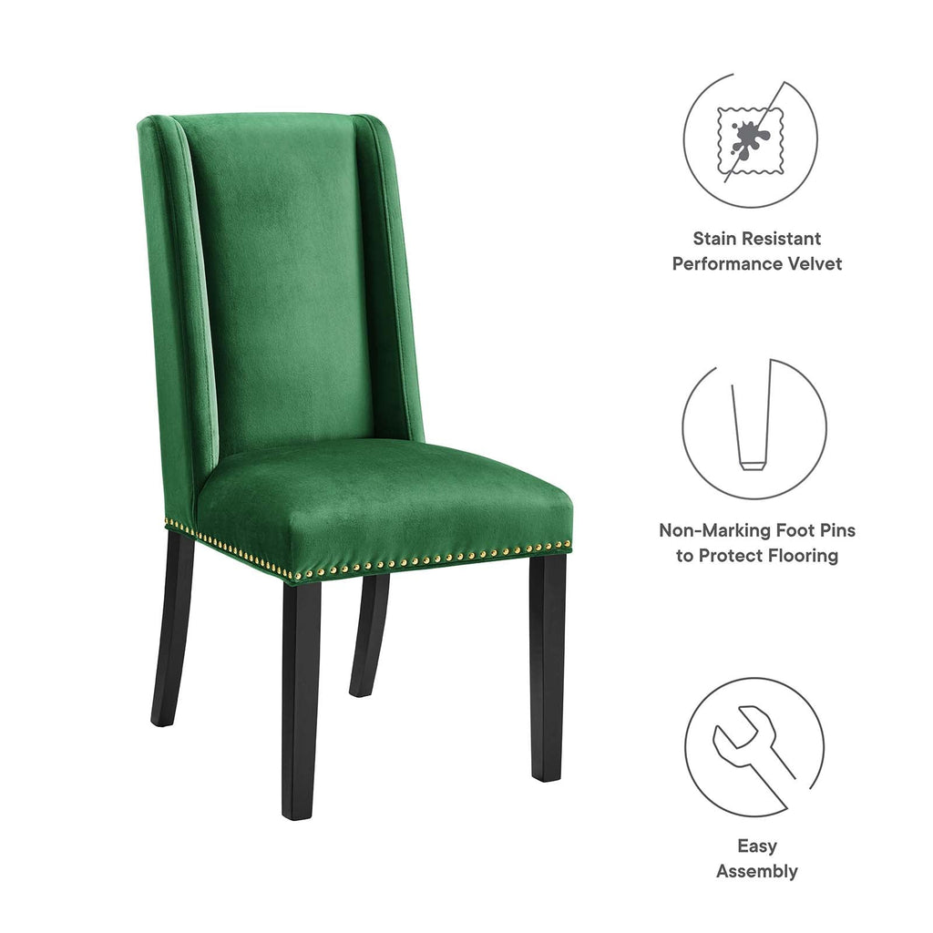 Baron Performance Velvet Dining Chairs Set of 2 by Modway