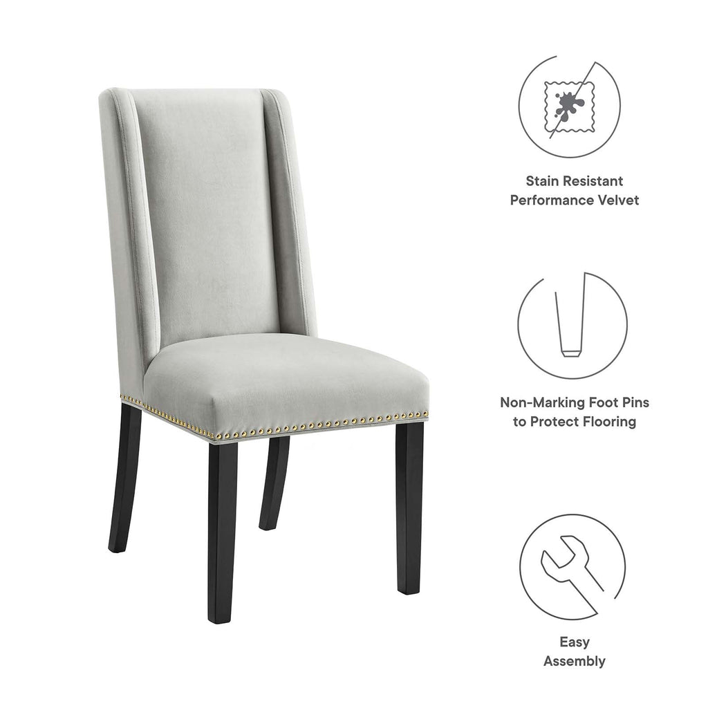 Baron Performance Velvet Dining Chairs Set of 2 by Modway