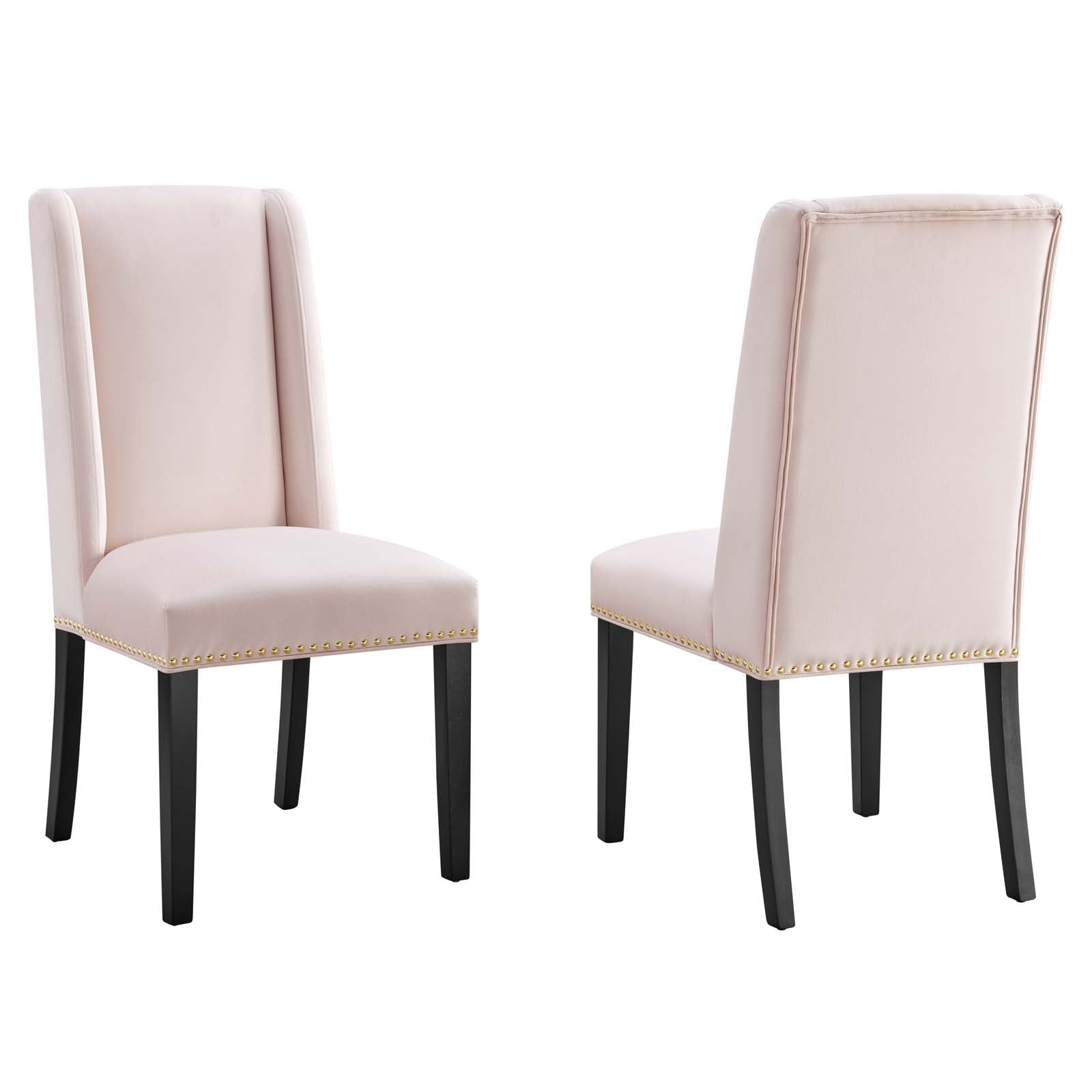 Baron Performance Velvet Dining Chairs Set of 2 by Modway