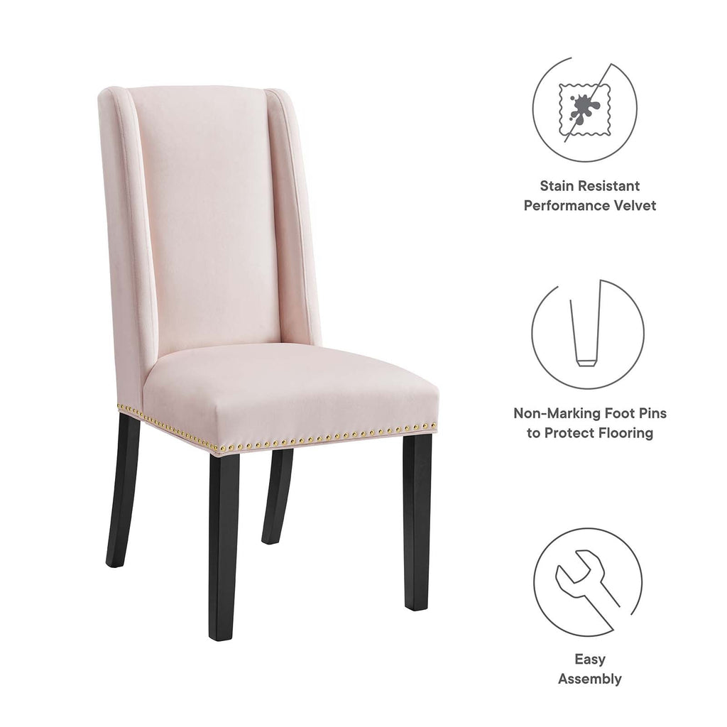 Baron Performance Velvet Dining Chairs Set of 2 by Modway