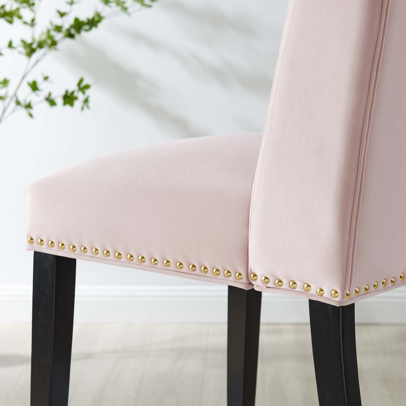 Baron Performance Velvet Dining Chairs Set of 2 by Modway