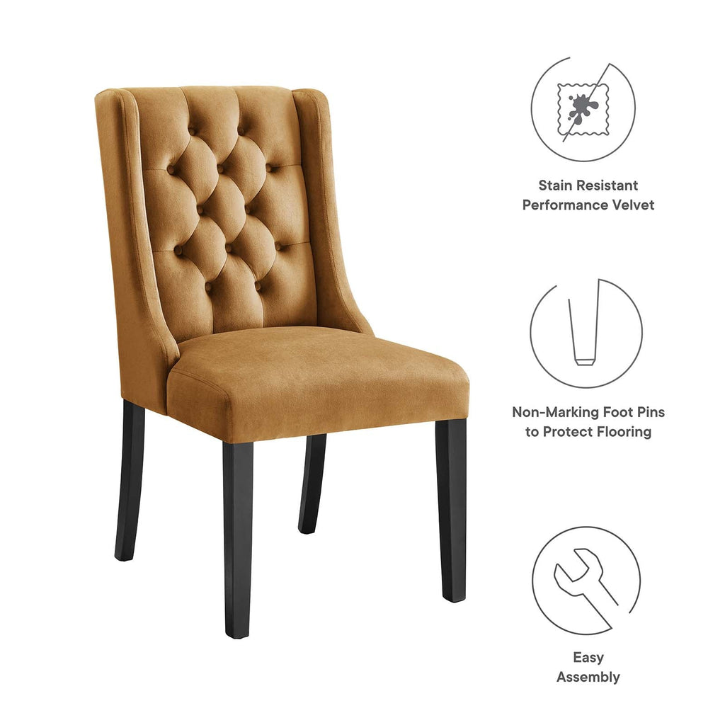 Baronet Performance Velvet Dining Chairs Set of 2 by Modway