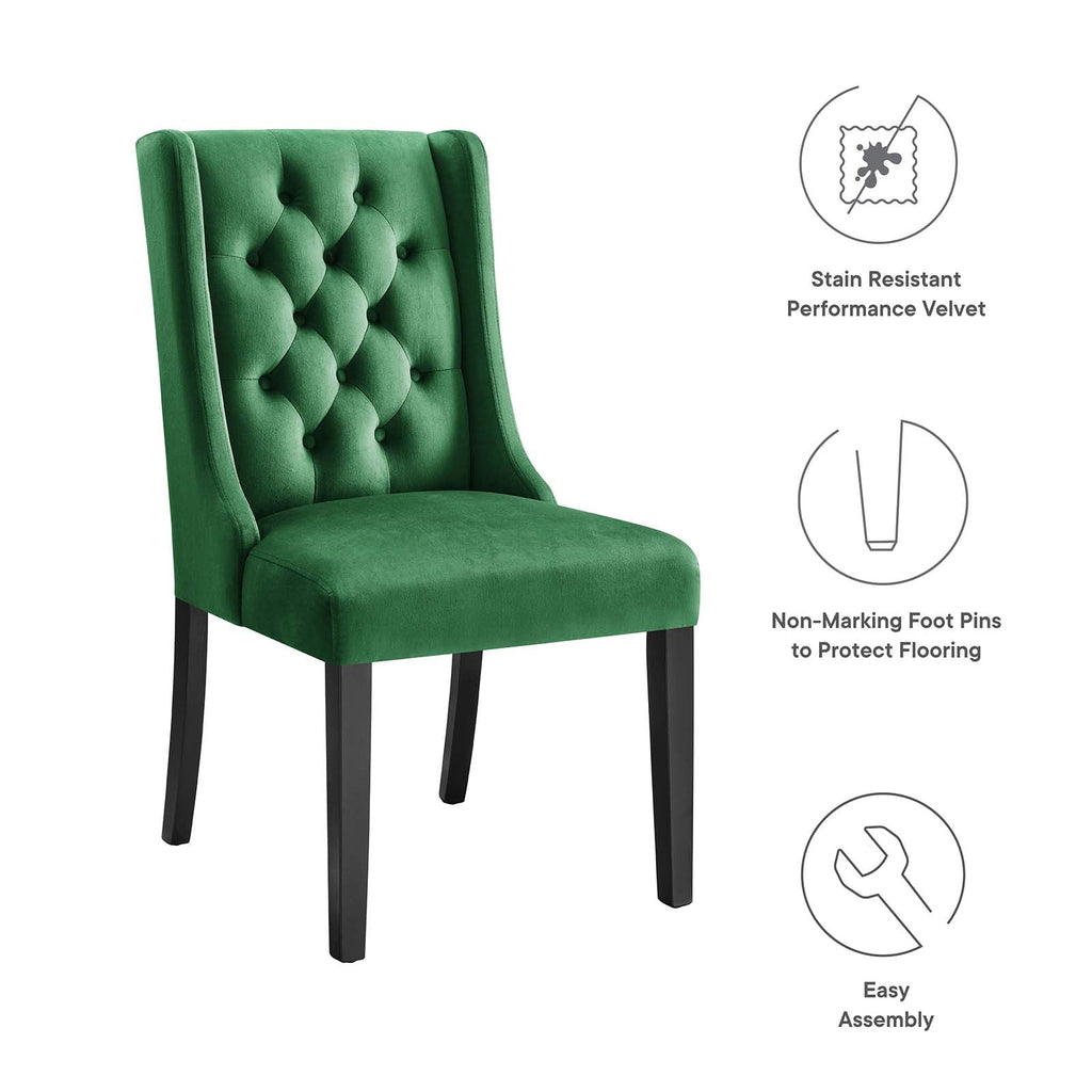 Baronet Performance Velvet Dining Chairs Set of 2 by Modway