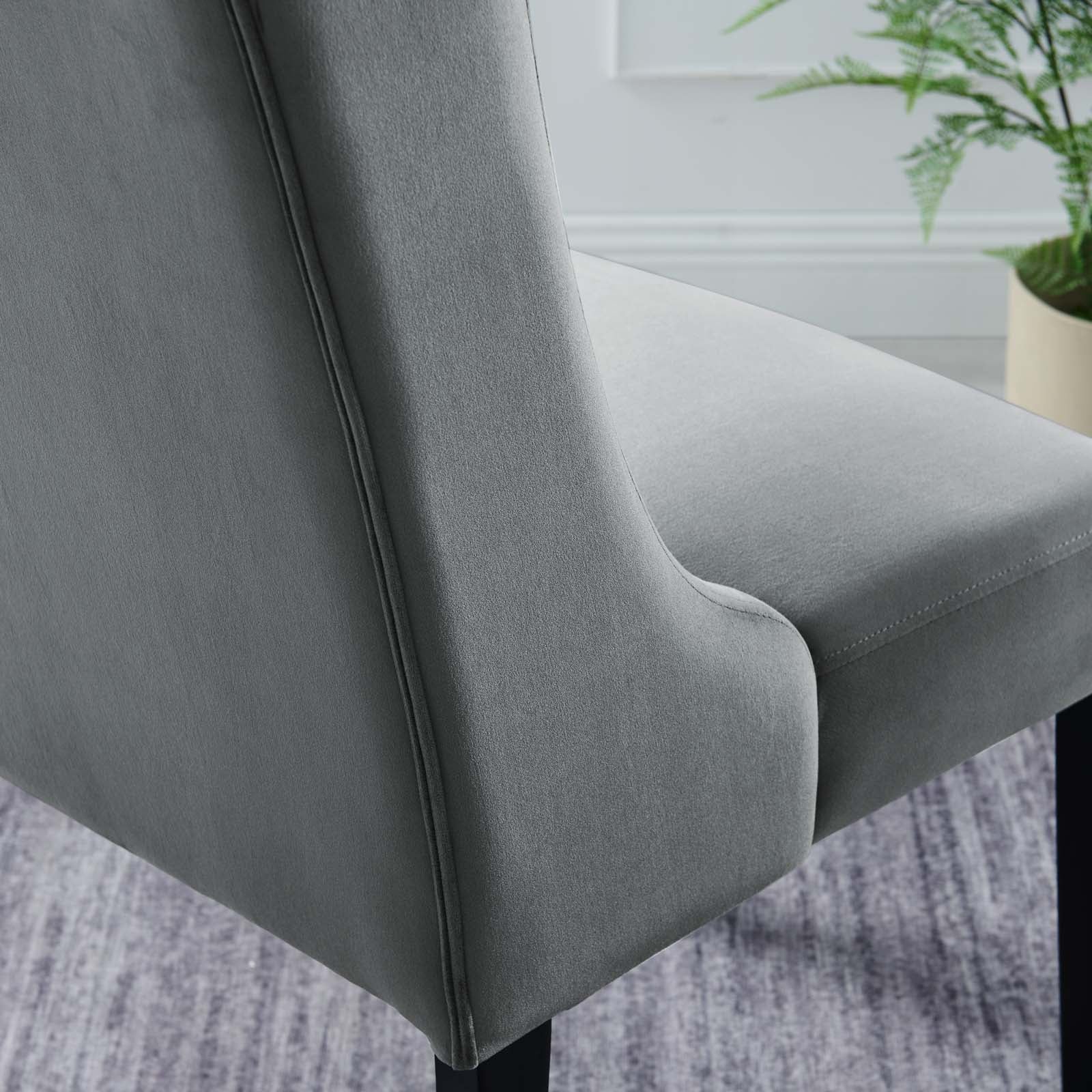 Baronet Performance Velvet Dining Chairs Set of 2 by Modway