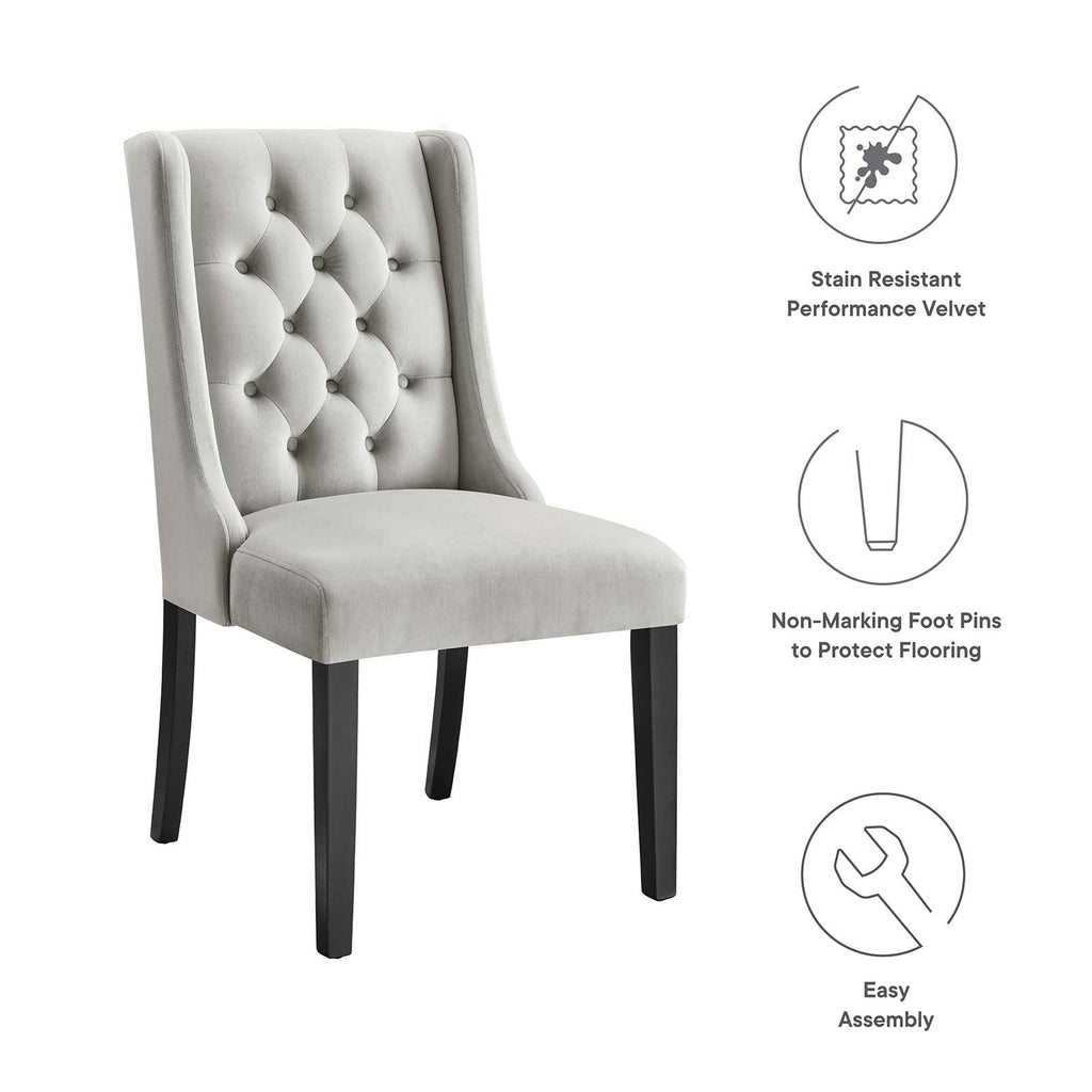 Baronet Performance Velvet Dining Chairs Set of 2 by Modway
