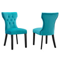 Silhouette Performance Velvet Dining Chairs Set of 2 by Modway