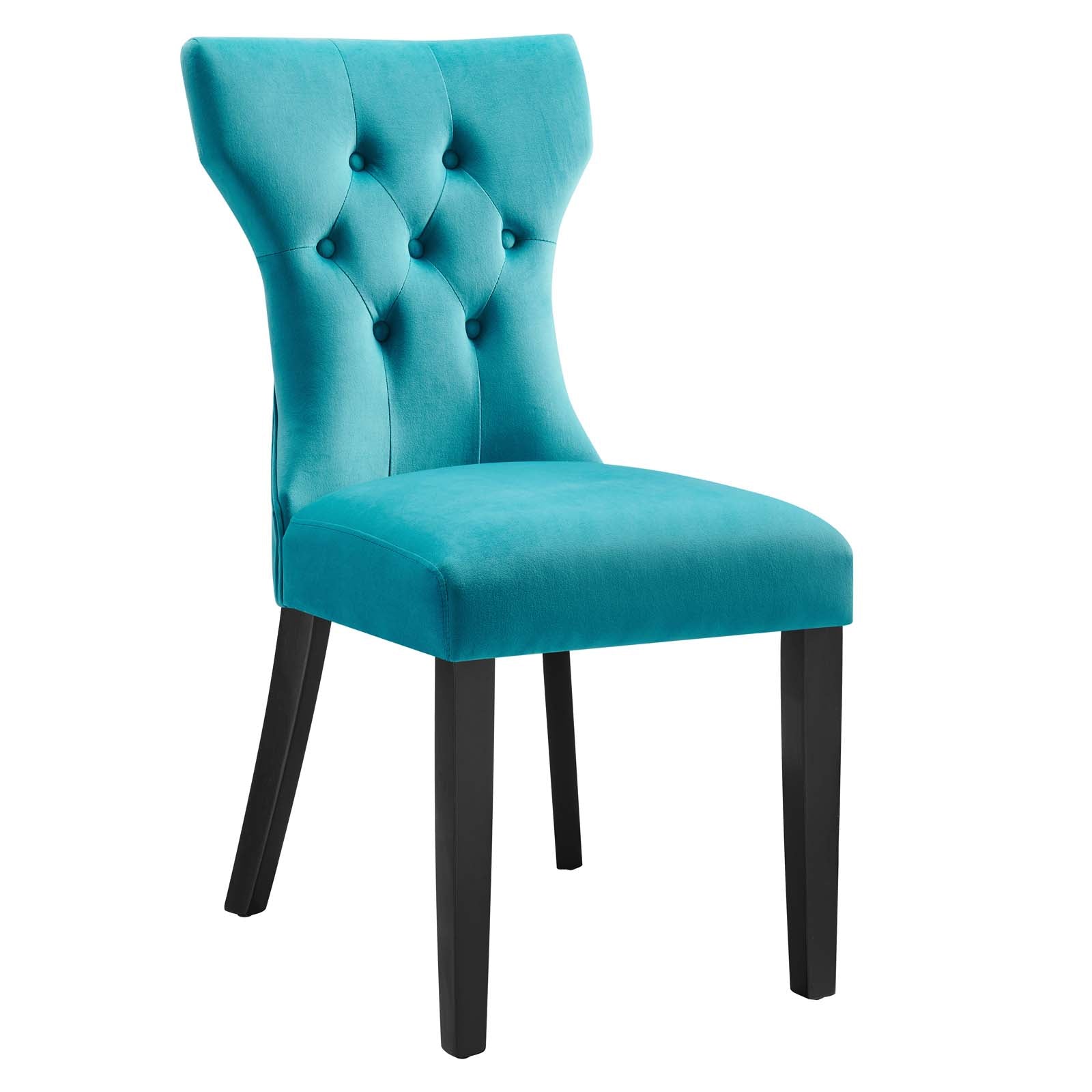 Silhouette Performance Velvet Dining Chairs Set of 2 by Modway