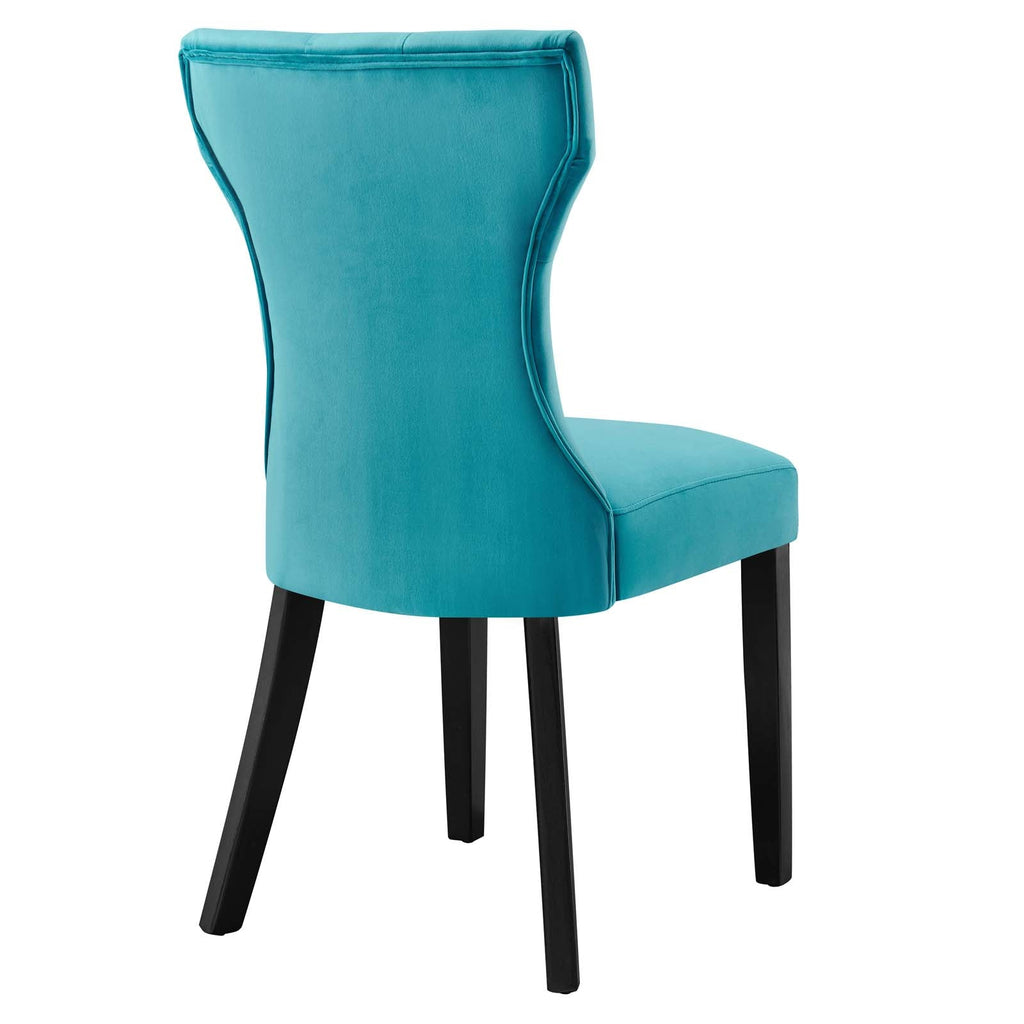 Silhouette Performance Velvet Dining Chairs Set of 2 by Modway