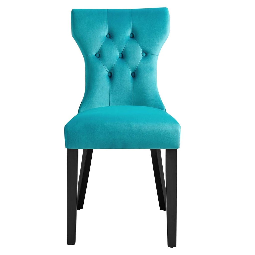 Silhouette Performance Velvet Dining Chairs Set of 2 by Modway