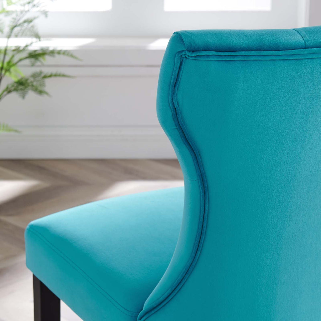 Silhouette Performance Velvet Dining Chairs Set of 2 by Modway