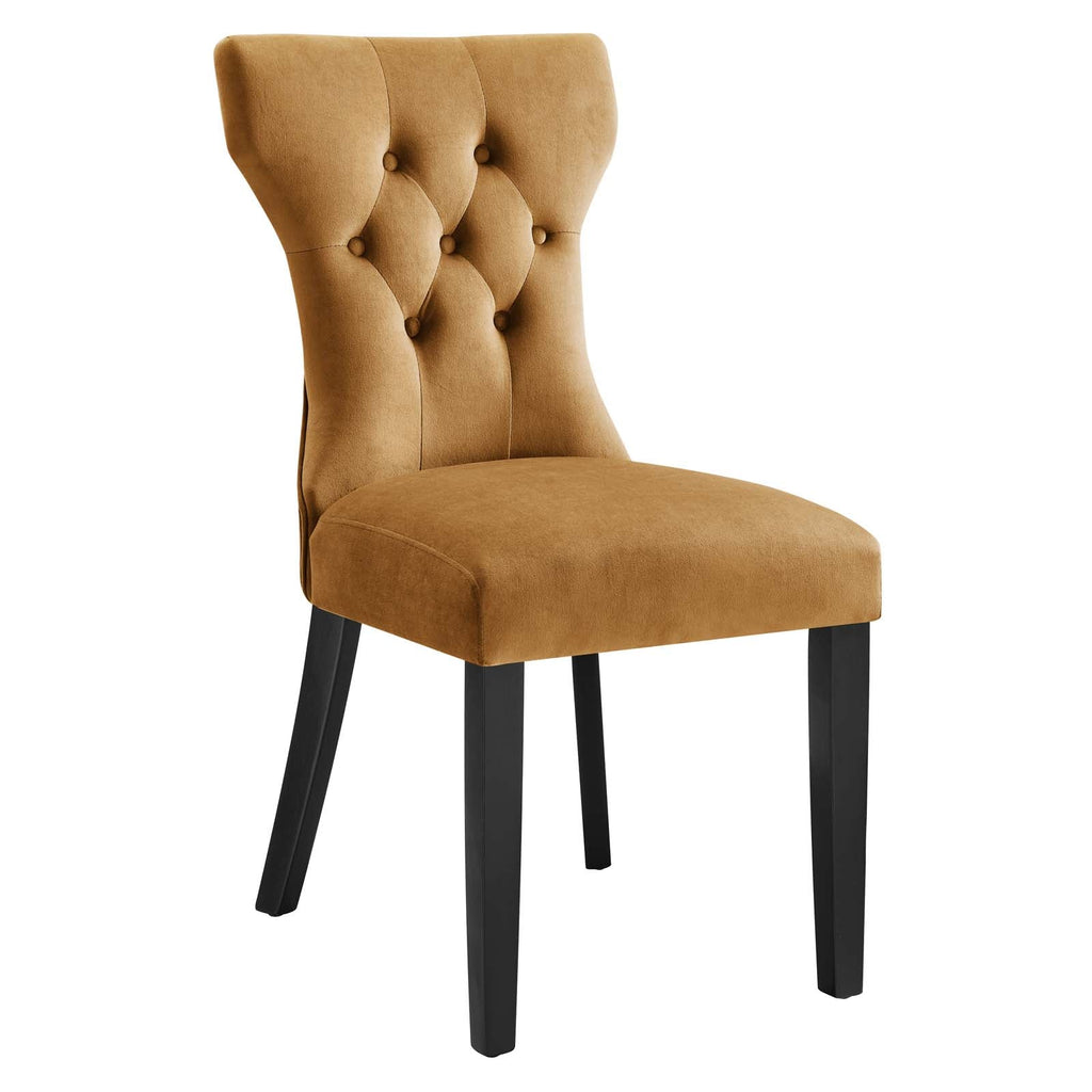 Silhouette Performance Velvet Dining Chairs Set of 2 by Modway