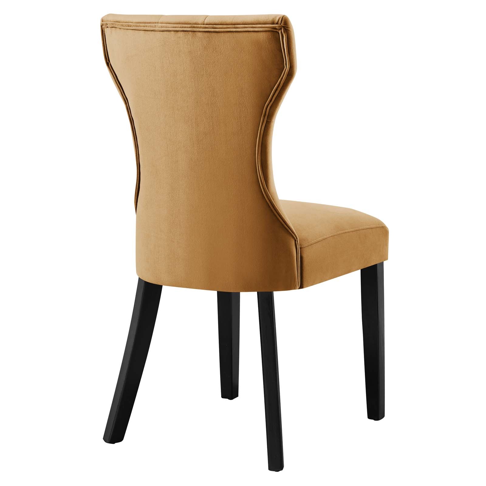Silhouette Performance Velvet Dining Chairs Set of 2 by Modway